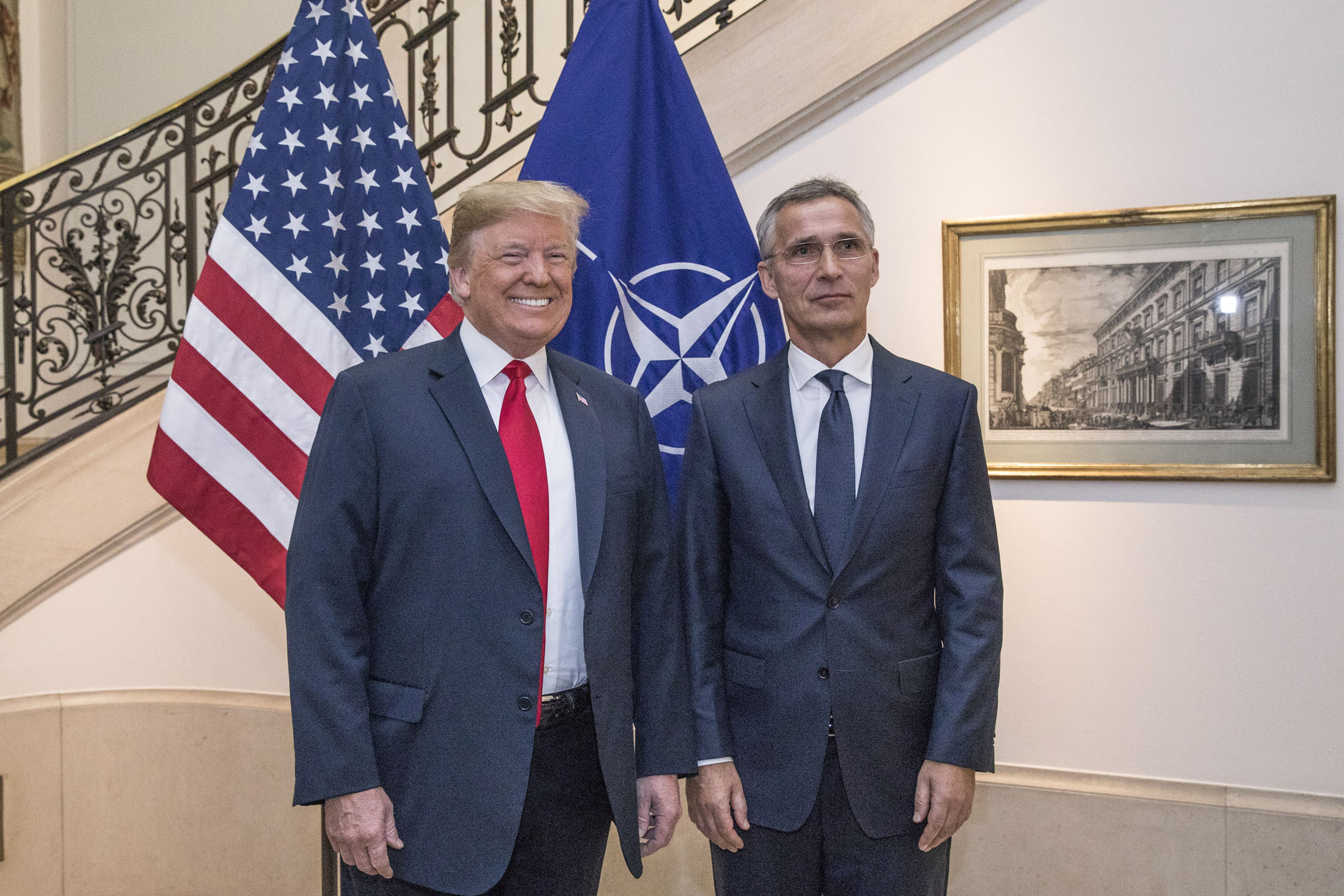 US President Donald Trump poses alongside NATO Secretary General Jens Stoltenberg in 2018 (Picture: NATO).