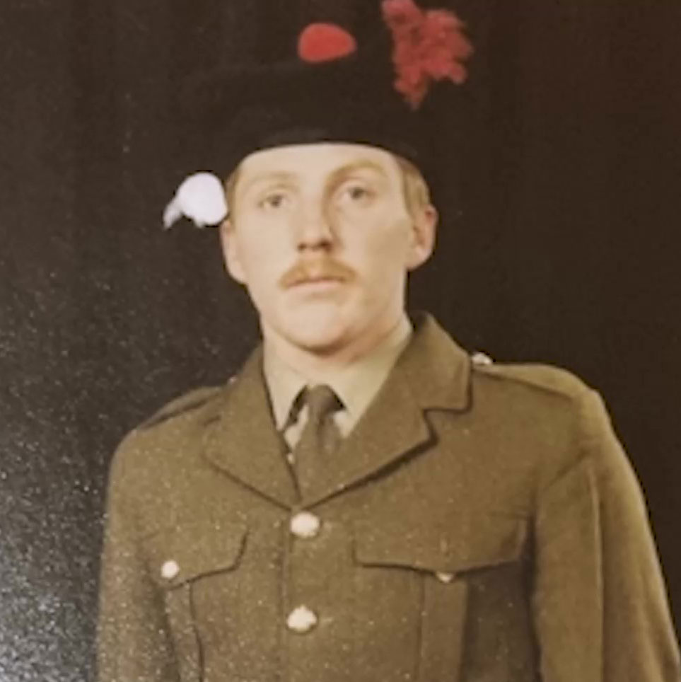 Dougie Morgan as a young British Army soldier CREDIT Dougie Morgan