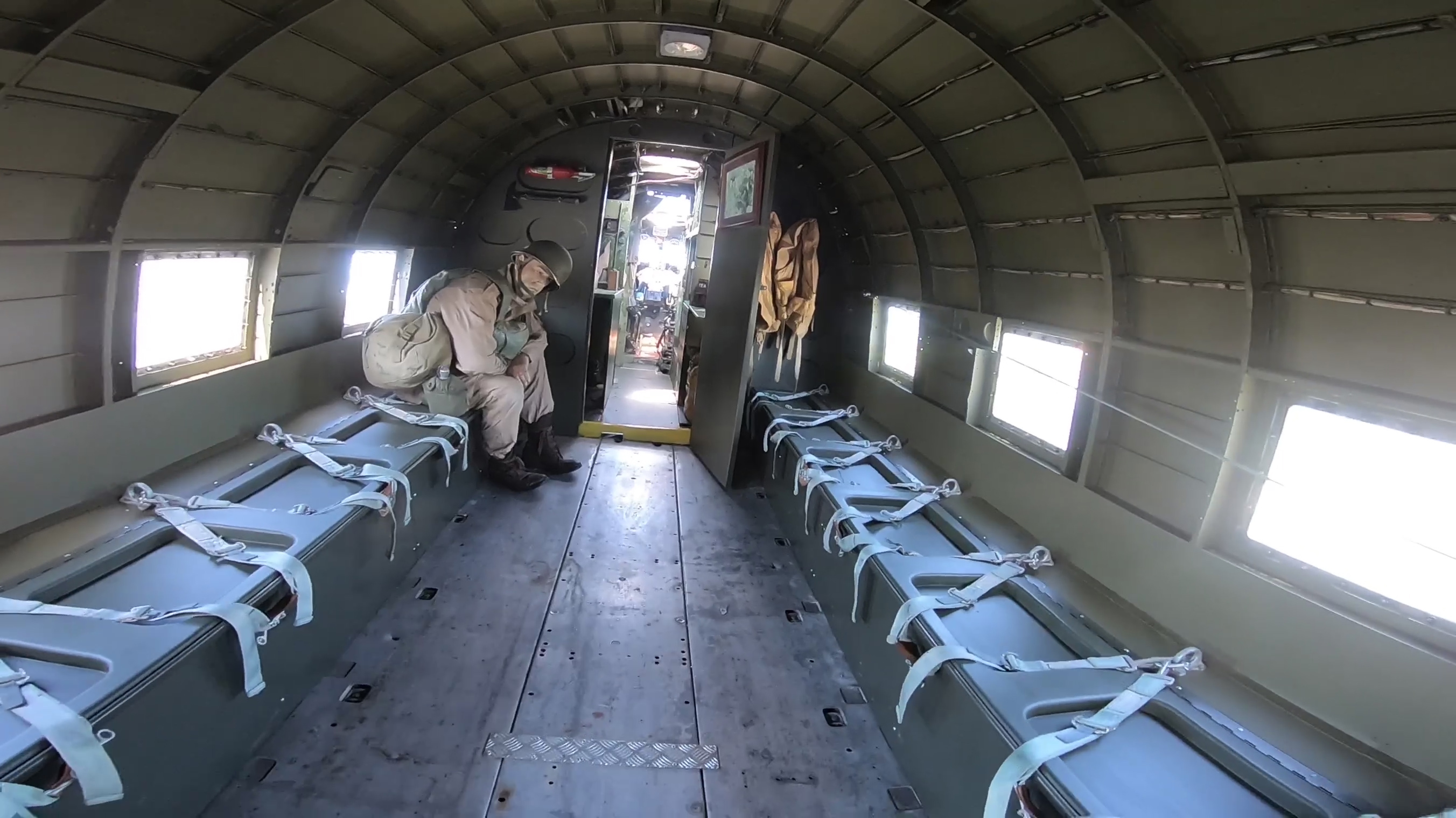 The interior of the Douglas Dakota has been refurbished to make it as realistic looking as possible. 