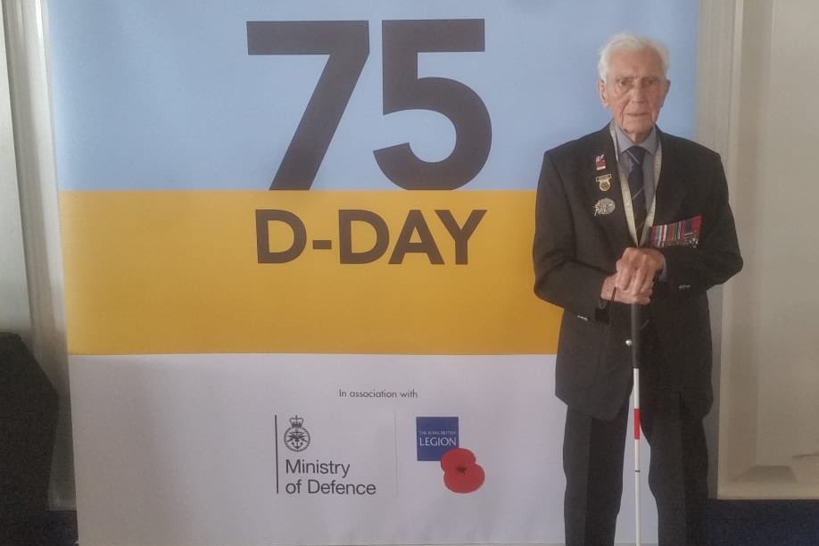 Douglas Parker, a D-Day veteran who died aged 98, at VE Day 75 commemorations