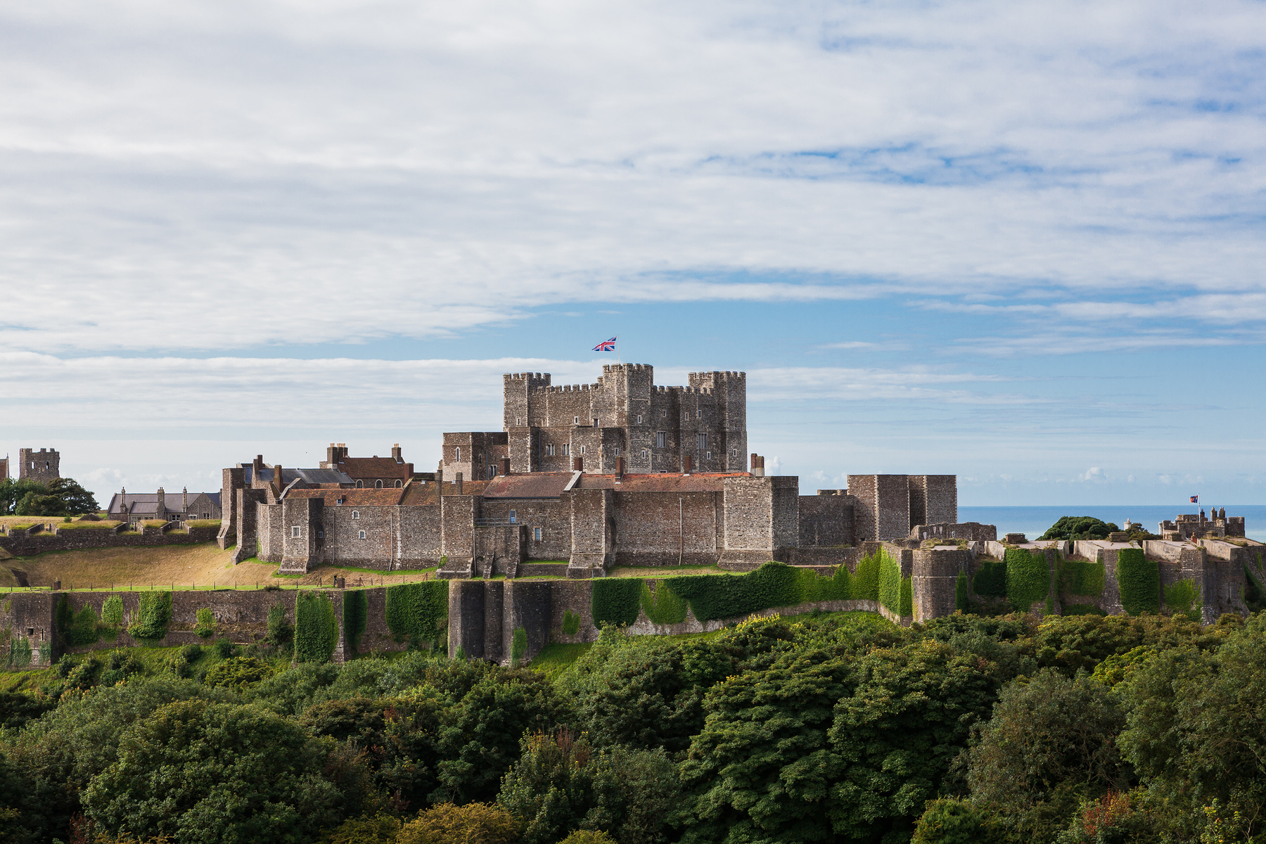Dover Castle sits on top of a hill that overlooks the strait of Dover, at 21 miles it is the shortest sea crossing between England and the continent. The strategic location has meant that for the past millennium the castle has been the first line of Britain’s defence against invasion from Europe. When there is a threat to England – Dover resumes its importance because of its proximity to France and its convenient harbour, that if captured the enemy could use as a bridgehead from where to mount an attack, br