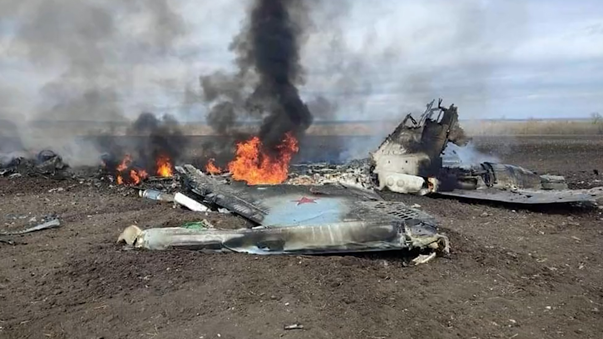 A downed Russian aircraft pictured in 2022 (Picture: Ukrainian Air Force).