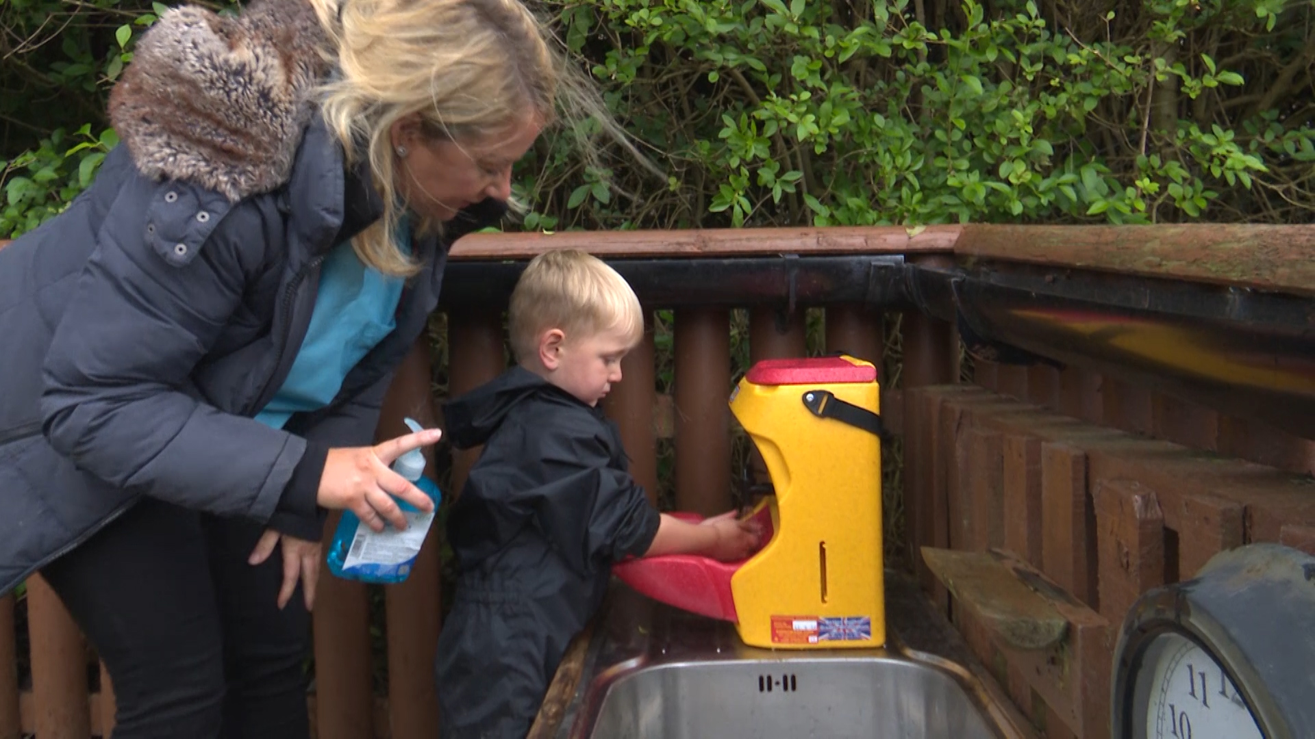 Extra hand-washing stations have been put in across the extended play area.