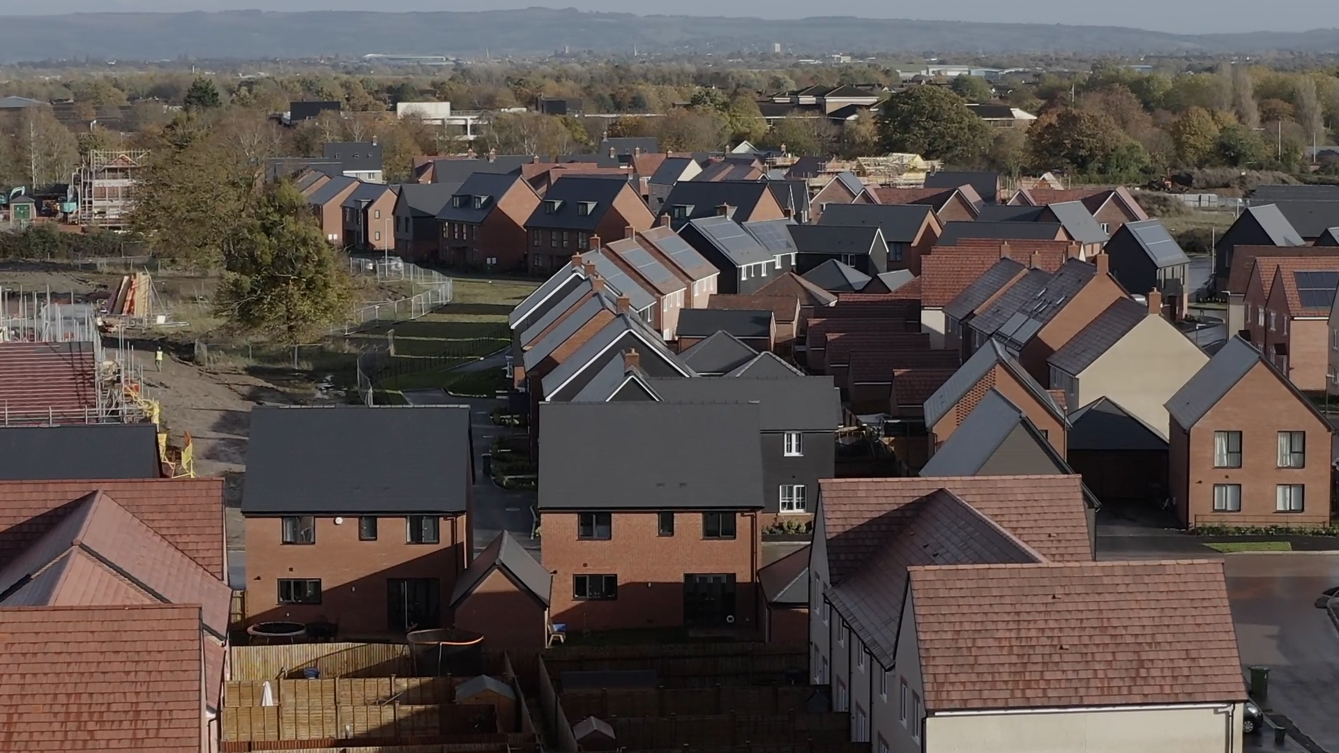 Aerial view of some of the new homes