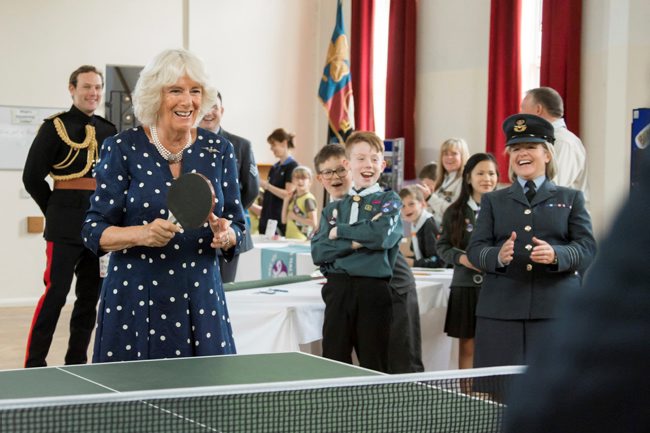 Duchess of Cornwall Plays Table Tennis At RAF Halton 150719 Credit MOD
