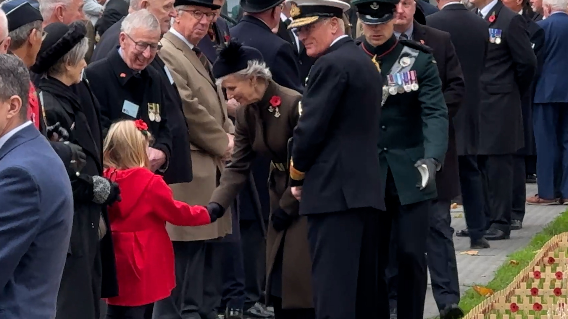 Duchess of Gloucester touring Westminster Field of Remembrance