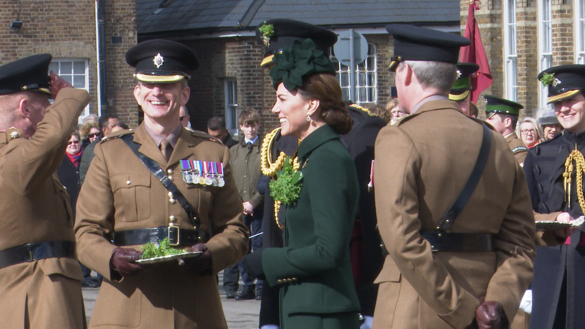 Duke and Duchess of Cambridge with Irish Guards.