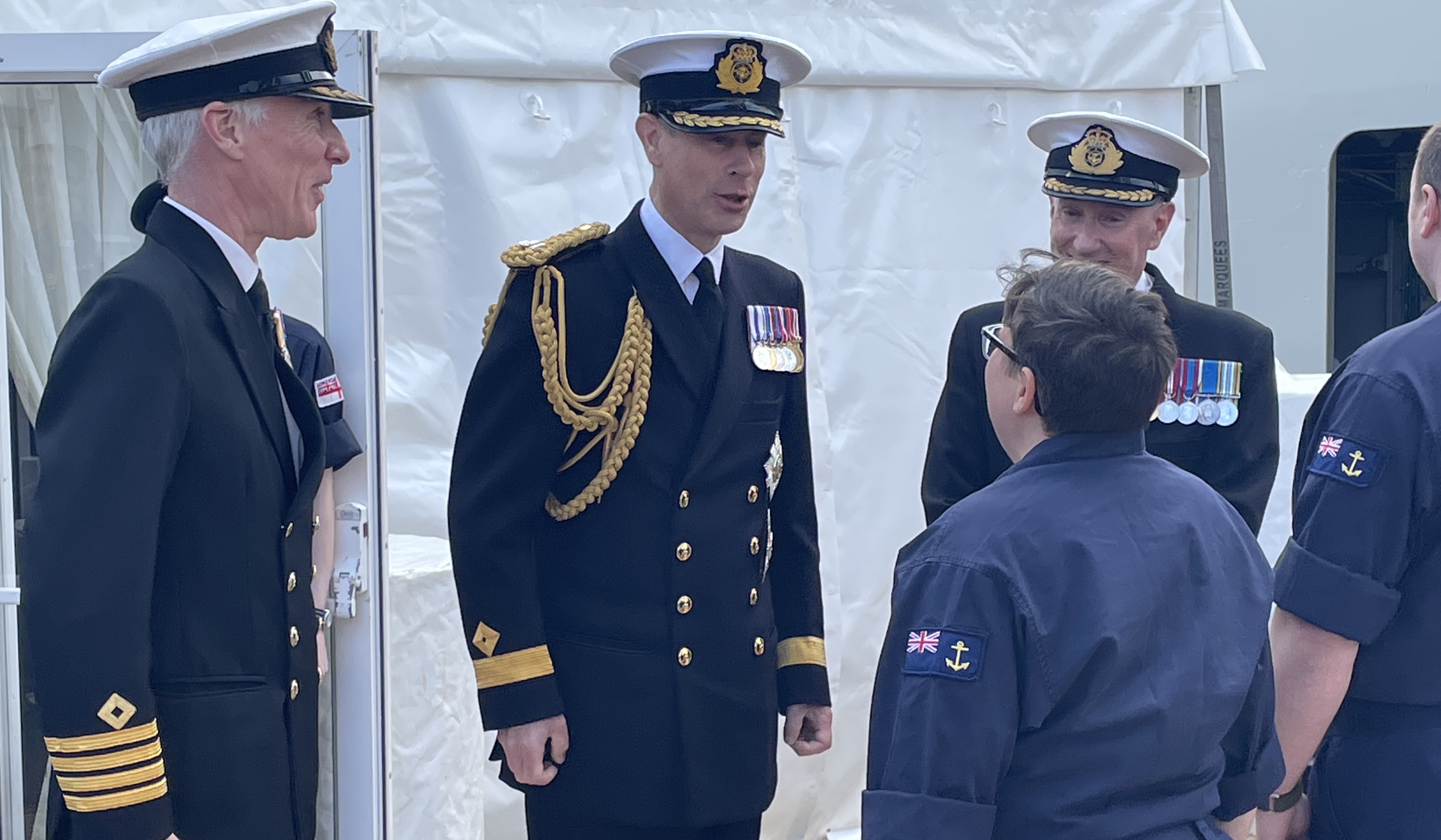 Duke of Edinburgh meeting the crew of RFA Stirling Castle