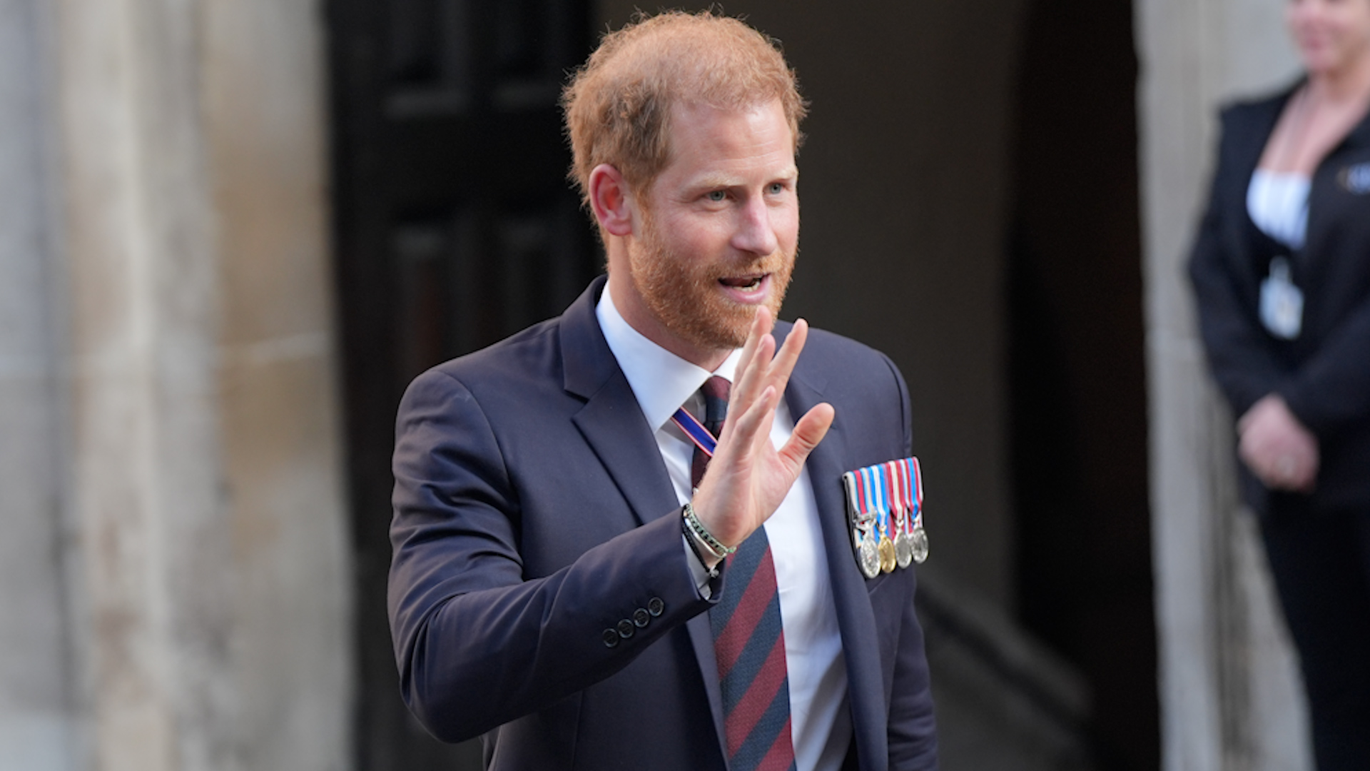 Duke of Sussex leaves St Paul's Cathedral in London after attending a service of thanksgiving 08052024 NO REUSE CREDIT PA WIRE, PA IMAGES