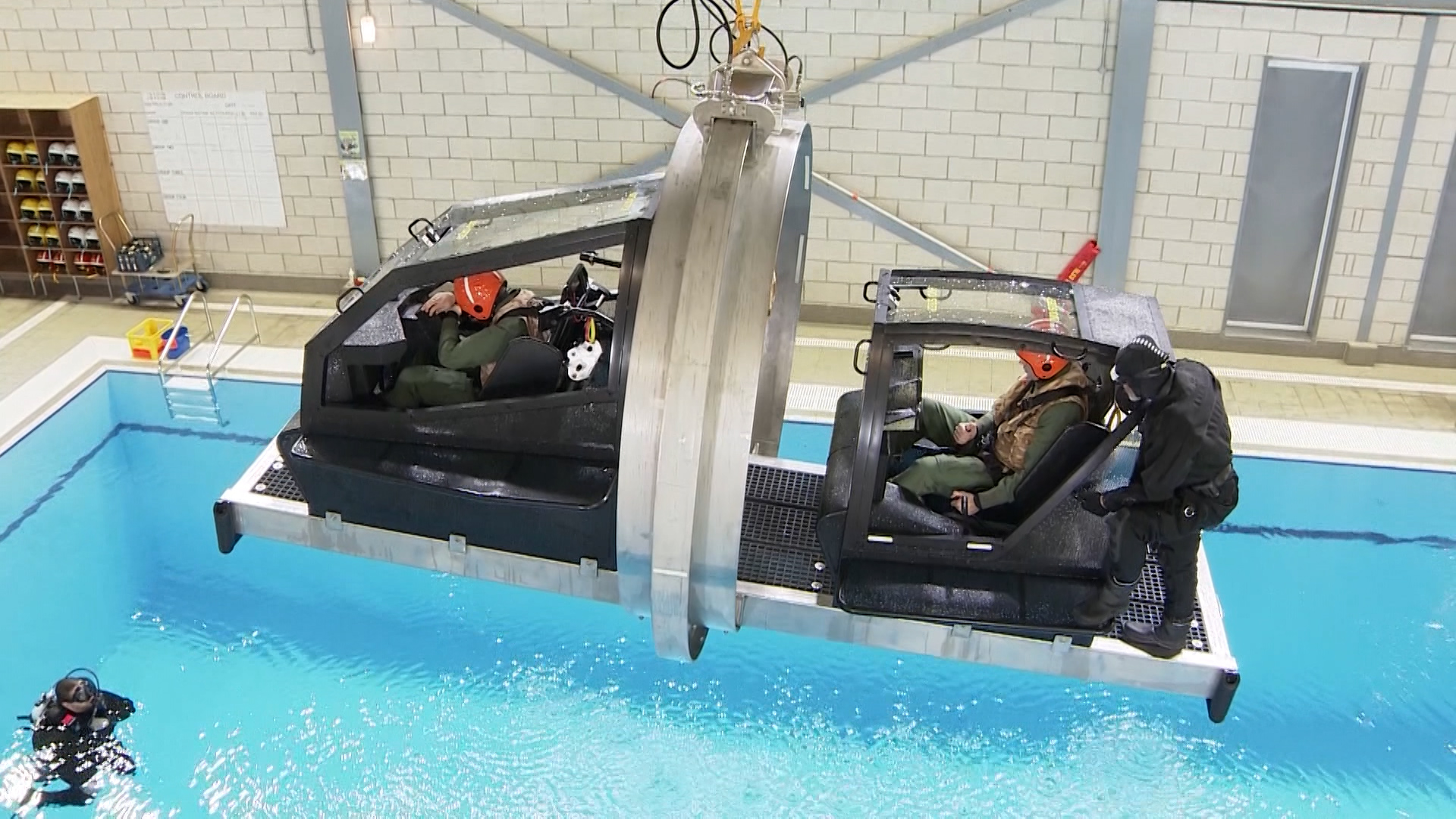 Dunker Underwater RNAS Yeovilton Apache Pilots Pool 300123 CREDIT BFBS