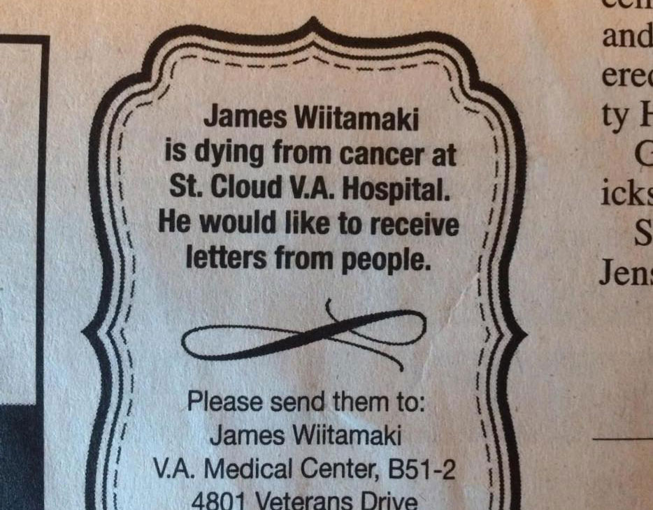 Dying US Veteran's Advert