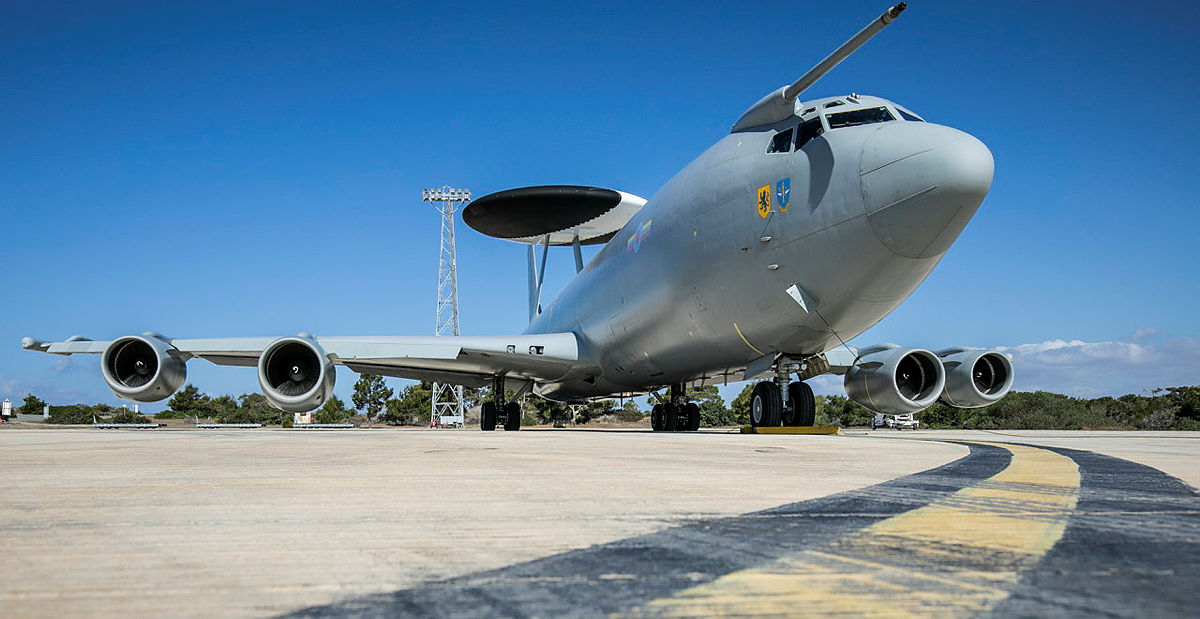 E-3D Sentry, or AWACS, at RAF Akrotiri flying in support of Defence Operations