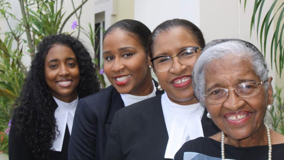 Ena J Collymore Woodstock, Marguerite's daughter Amanda Rae and Marguerite's brother’s daughter Raisa St Clare on Raisa's call to the Bar in Barbados Credit: Ena Collymore-Woodstock's family