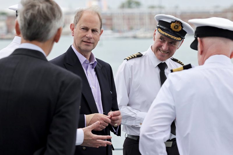 Prince Edward during his visit to RFA Tidesurge