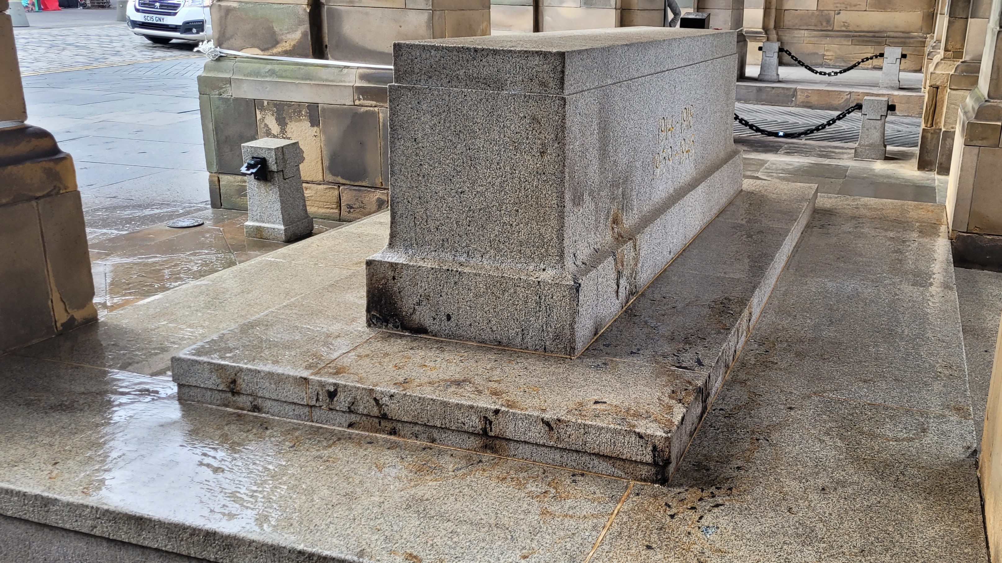 Edinburgh War Memorial Vandalism, stone itself was damaged by the fire 15112022 CREDIT The City of Edinburgh Council.jpg