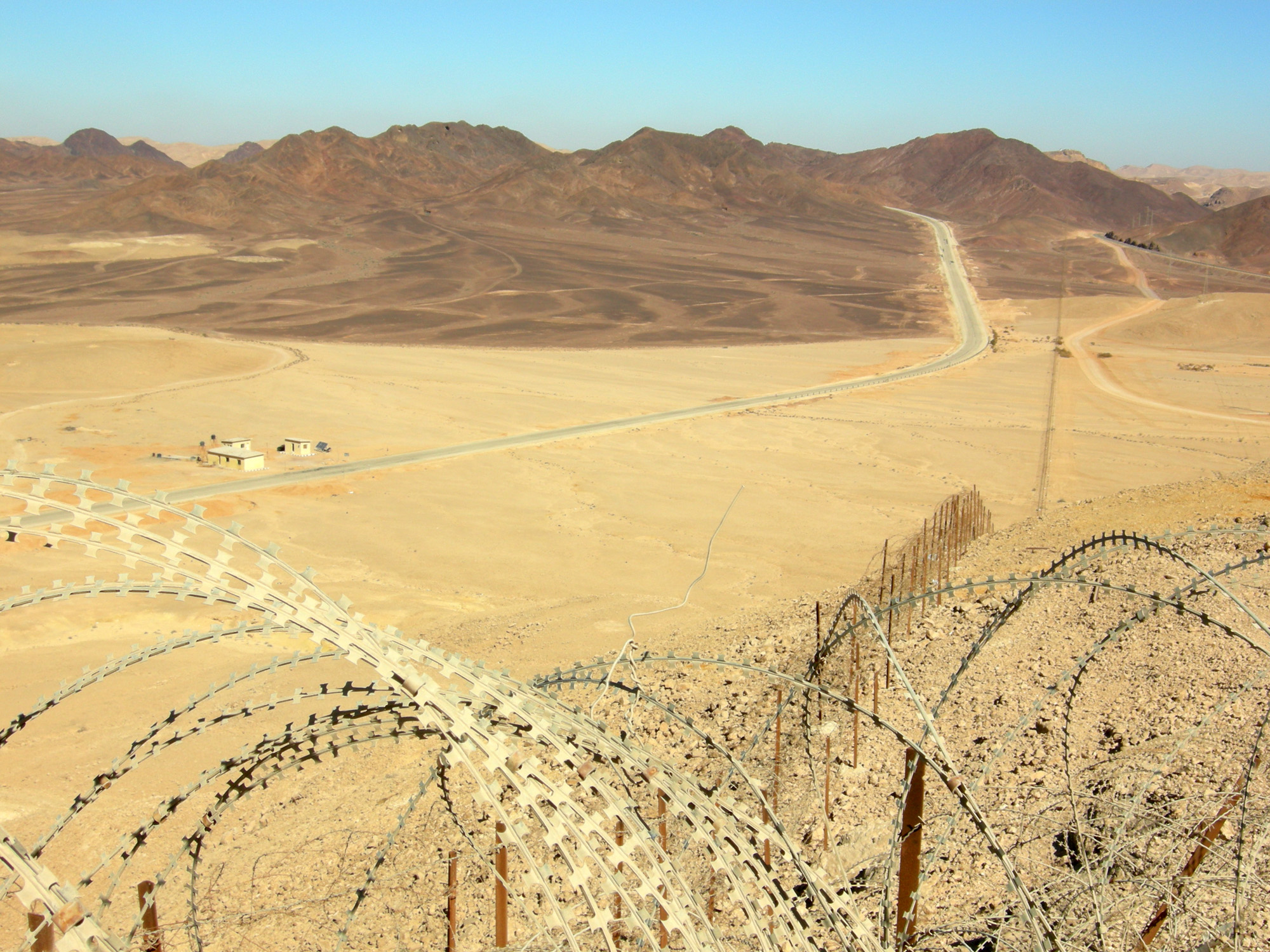 Egypt-Israel border. Looking north from the Eilat Mountains by Wilson44691