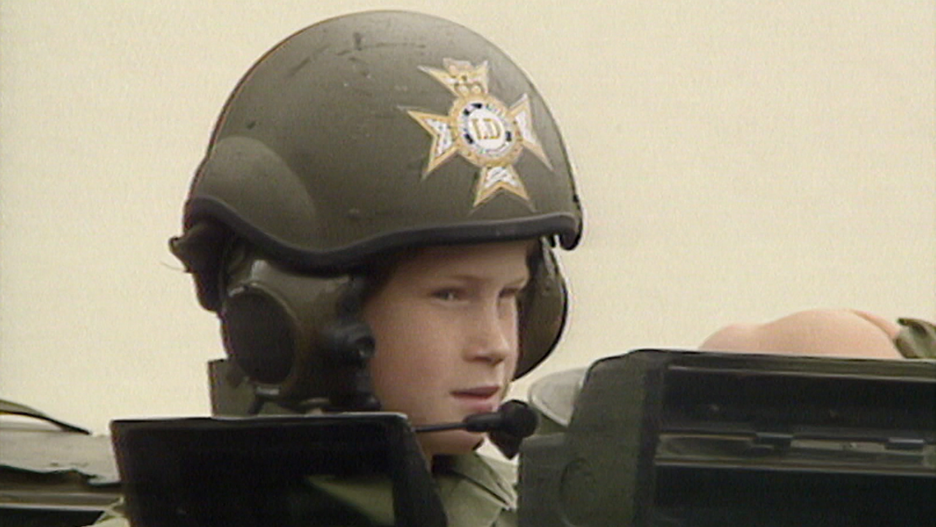 Eight-year-old Prince Harry riding in Scimitar 300793 CREDIT BFBS