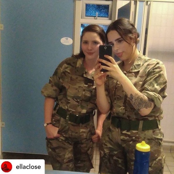Pictured: Ella Smith and Reservist colleague.