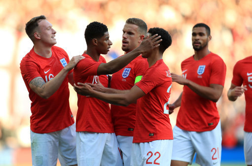 England celebrate a goal versus Costa Rica (Picture: PA).