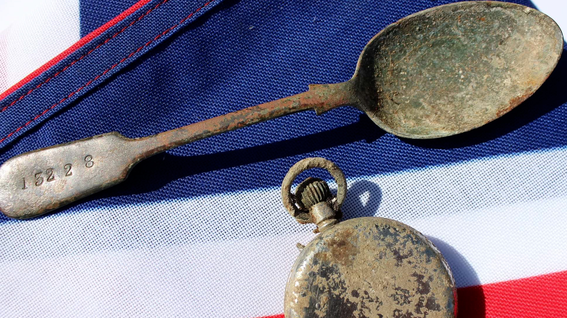 Engraved spoon and pocket watch found that led to the identification of Pte Johnston (Picture: UK MOD © Crown copyright 2022/A Eden)