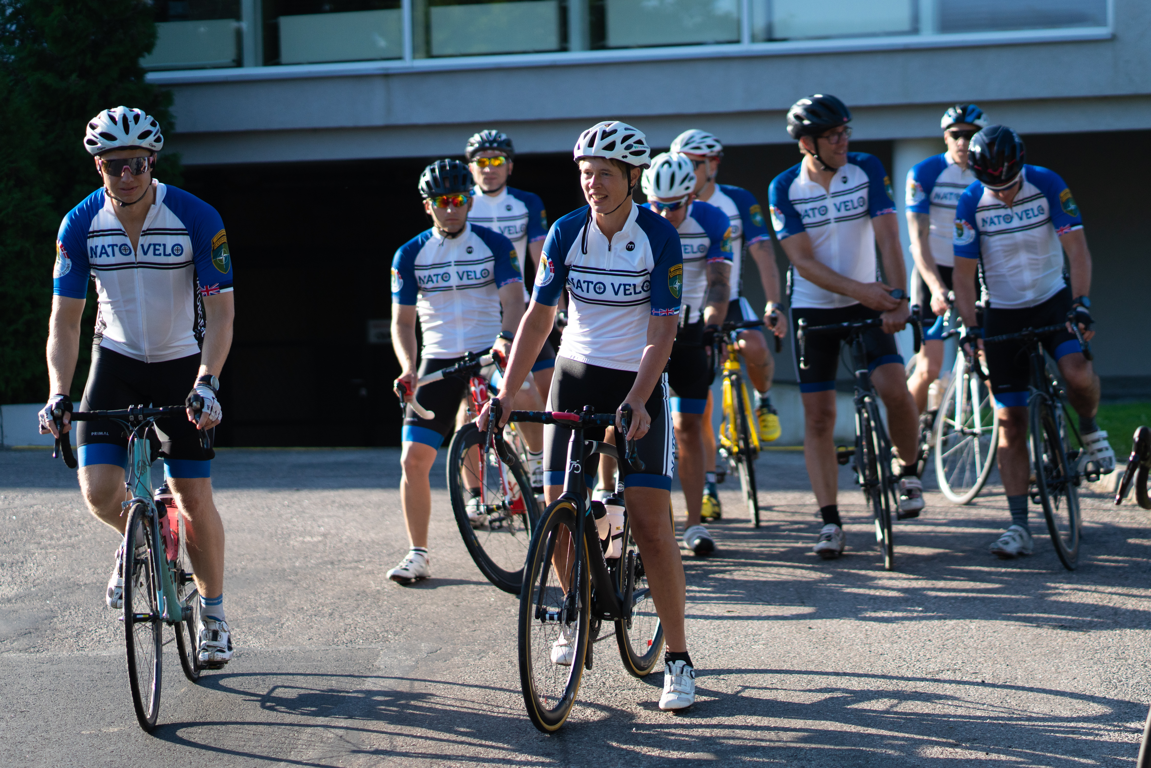 Estonian President Kersti Kaljulaid, joins the second day of the NATO Velo, a 1000km bike ride across Estonia, organised by NATO's enhanced Forward Presence