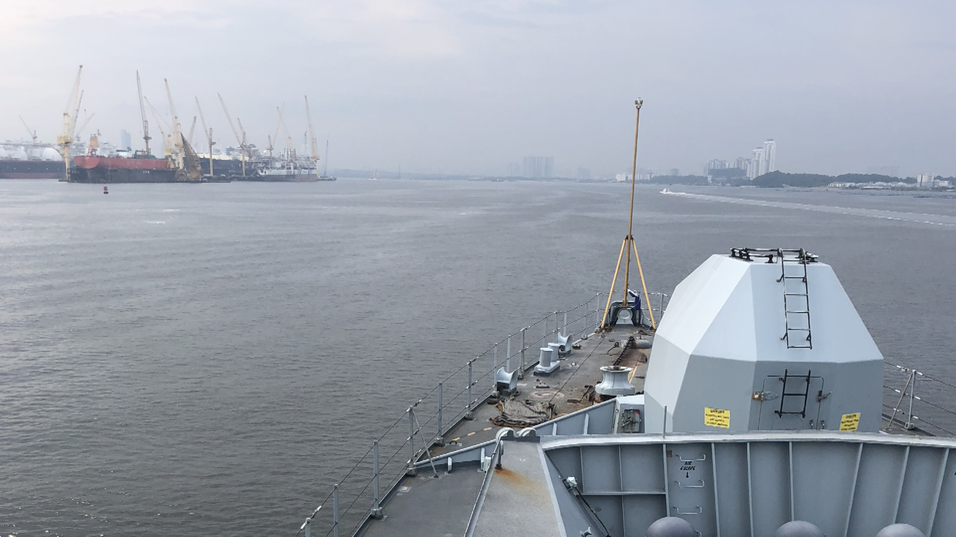 Ex Bersama Lima - HMS Argyll sails to Sembawang CREDIT BFBS.jpg