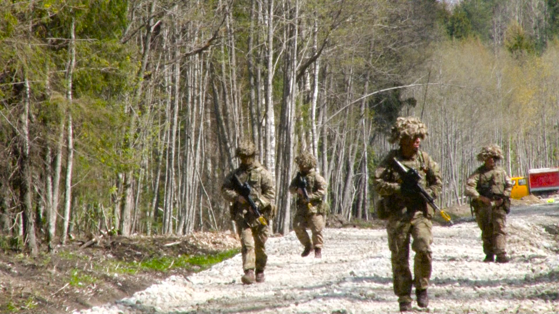 Ex Iron Wolf troops in lithuania 171219 CREDIT BFBS.jpg