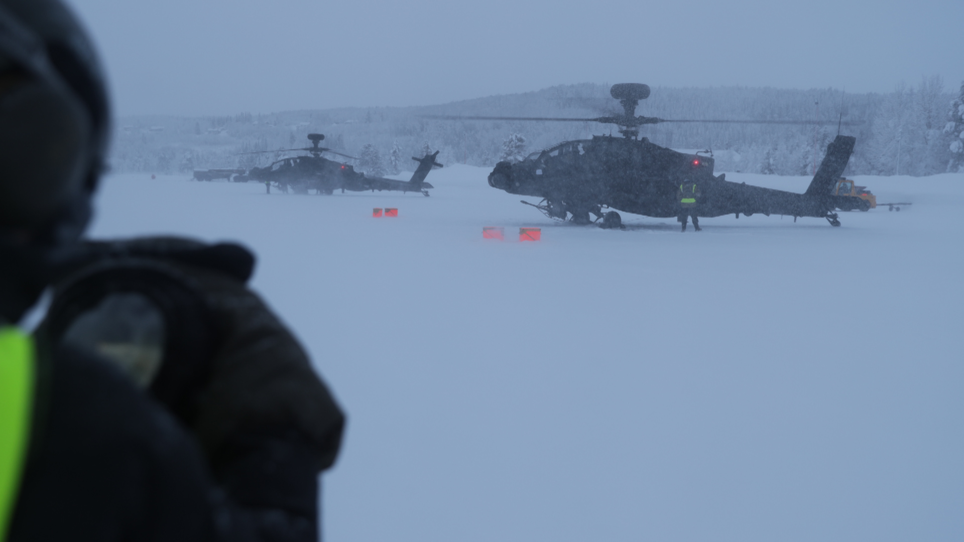Apache attack helicopters on Exercise Clockwork in Norway