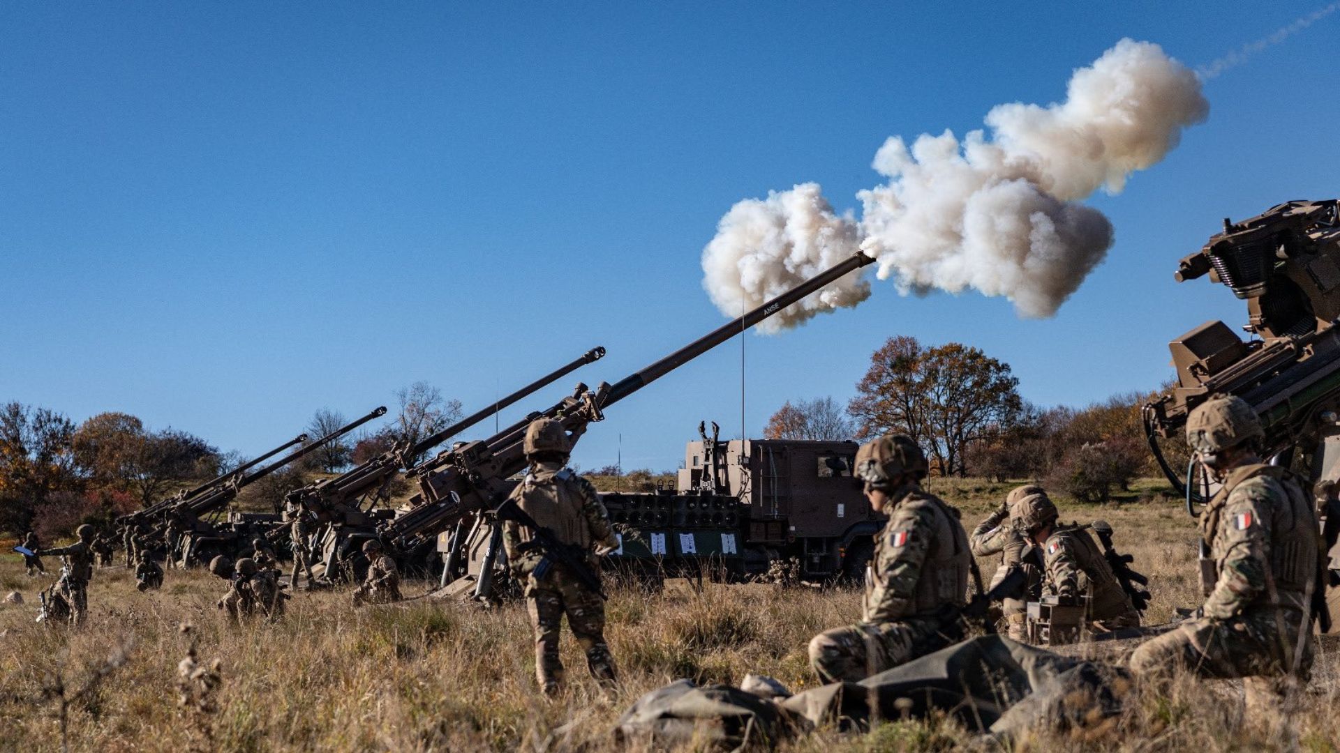 French Caesar self-propelled howitzers unleashed rapid-fire, mobile artillery support throughout the exercise (Picture: CommandementFOT on X)