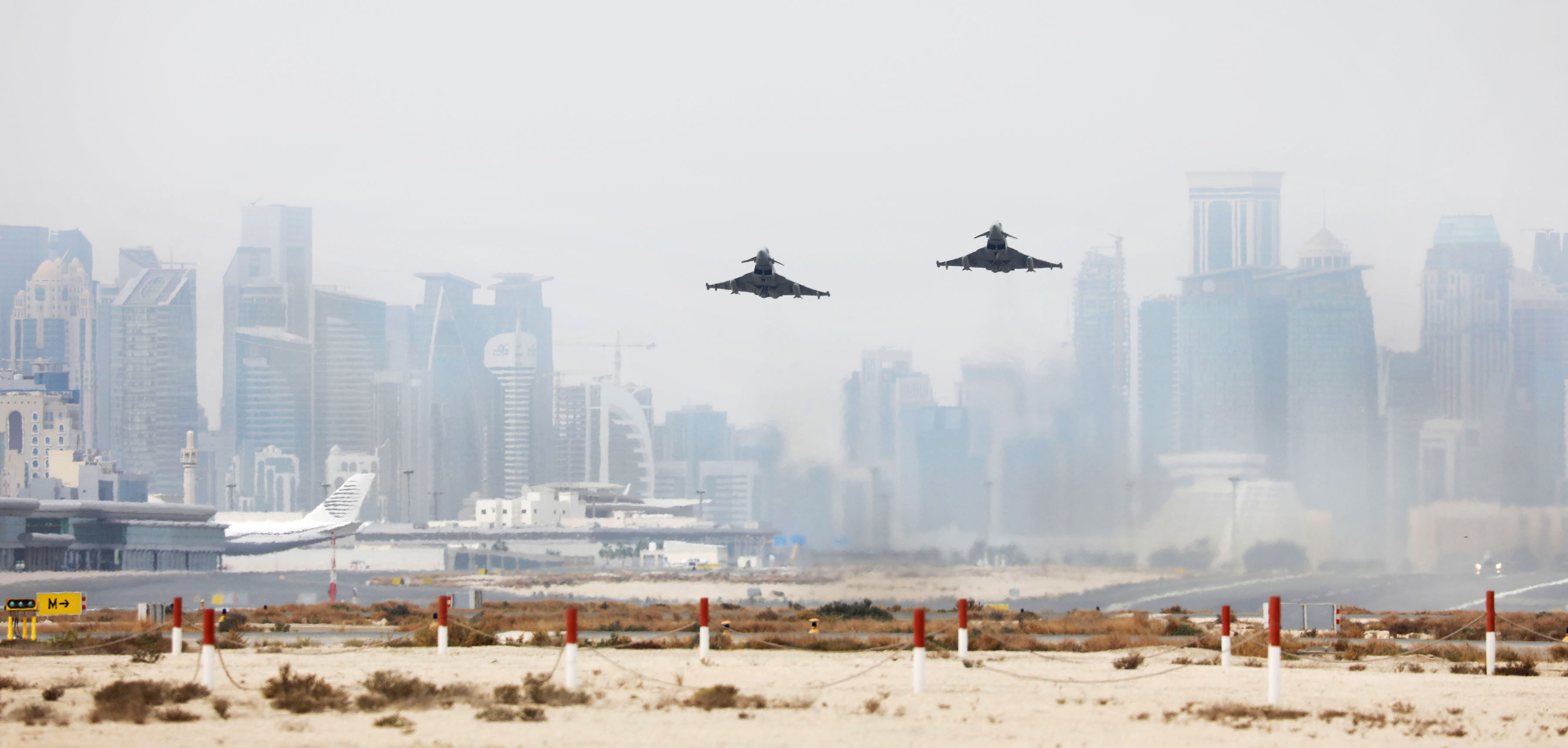 Exercise Epic Skies IV Doha Air Base Qatar Typhoons 12 Squadron Take Off 