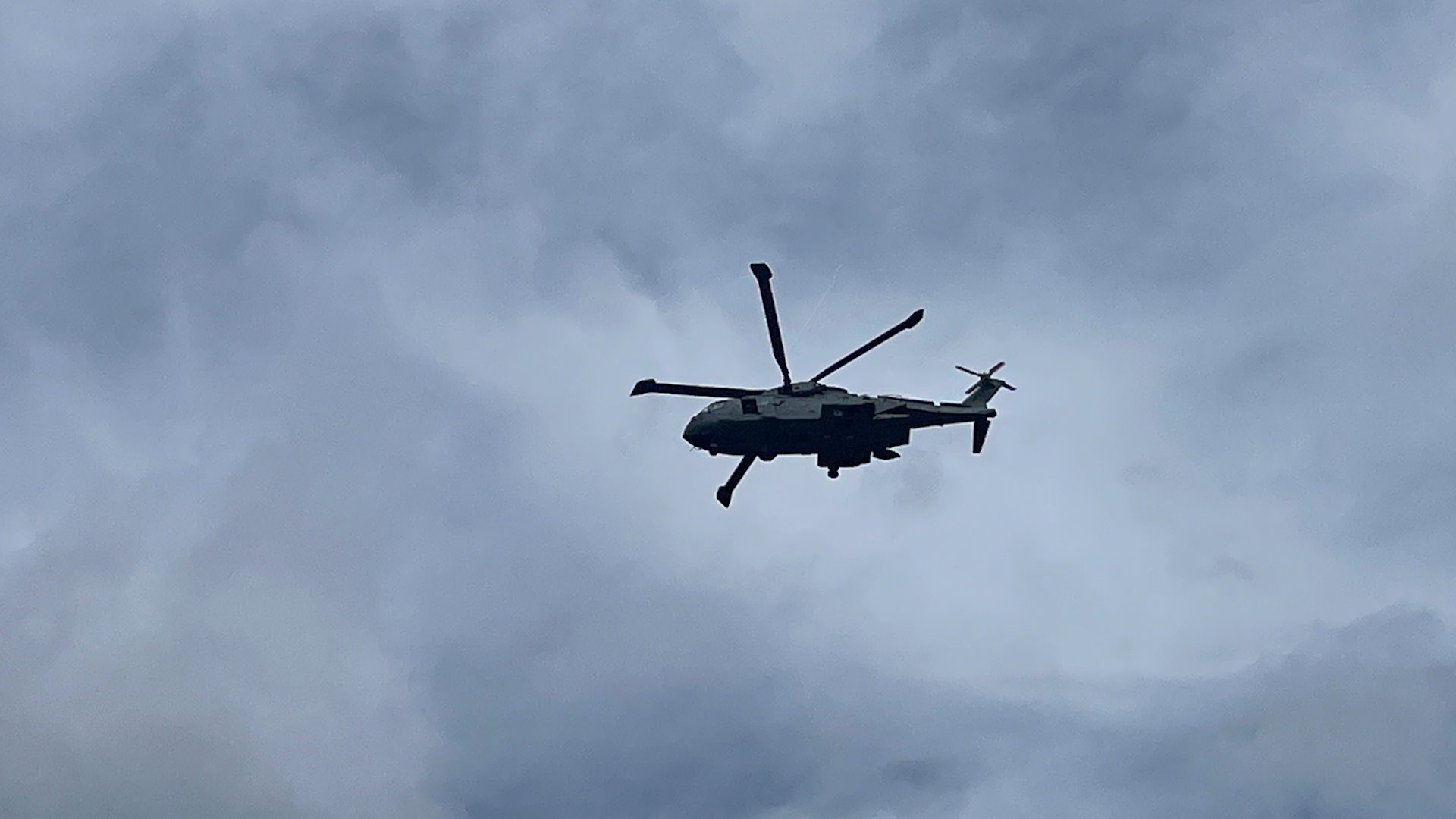 A Merlin helicopter in flight
