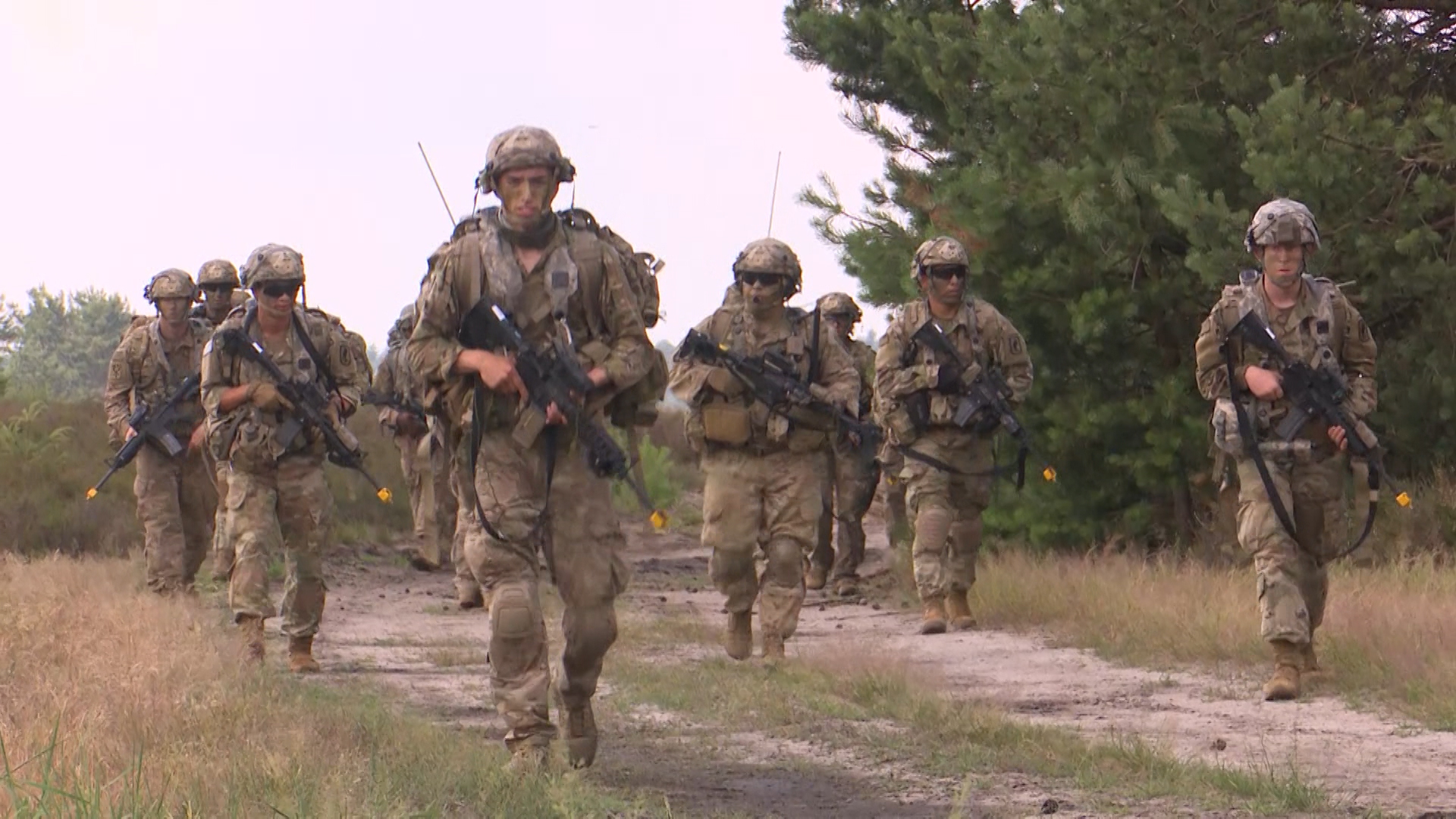 Troops on Exercise Strike Sabre 2018