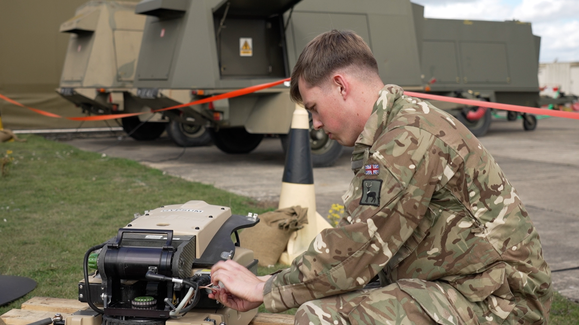 Personnel from 90SU take part in routine conformation exercises, designed to test the unit in austere environments