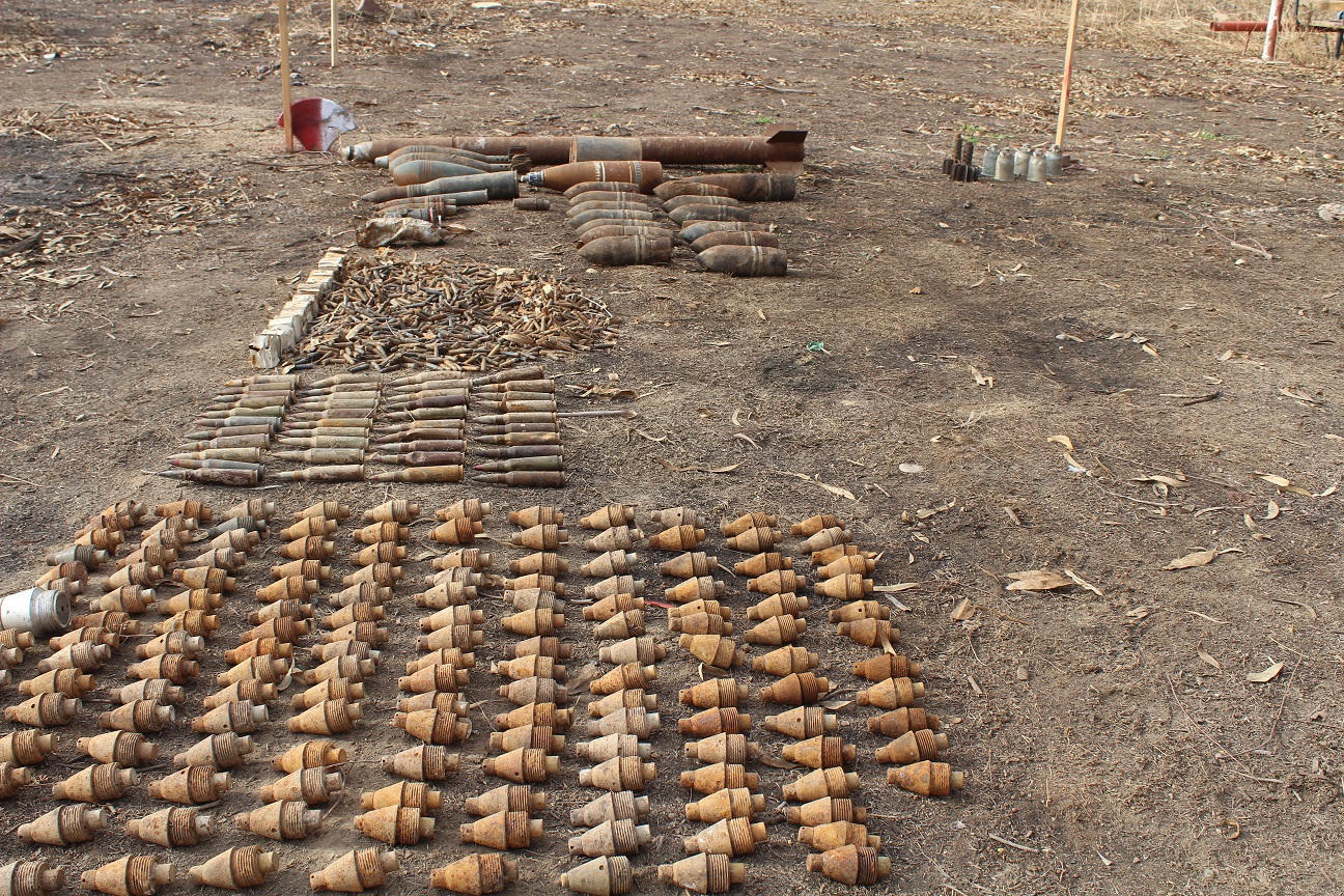 Explosives seized near a playground in Iraq (Picture: UNMAS).