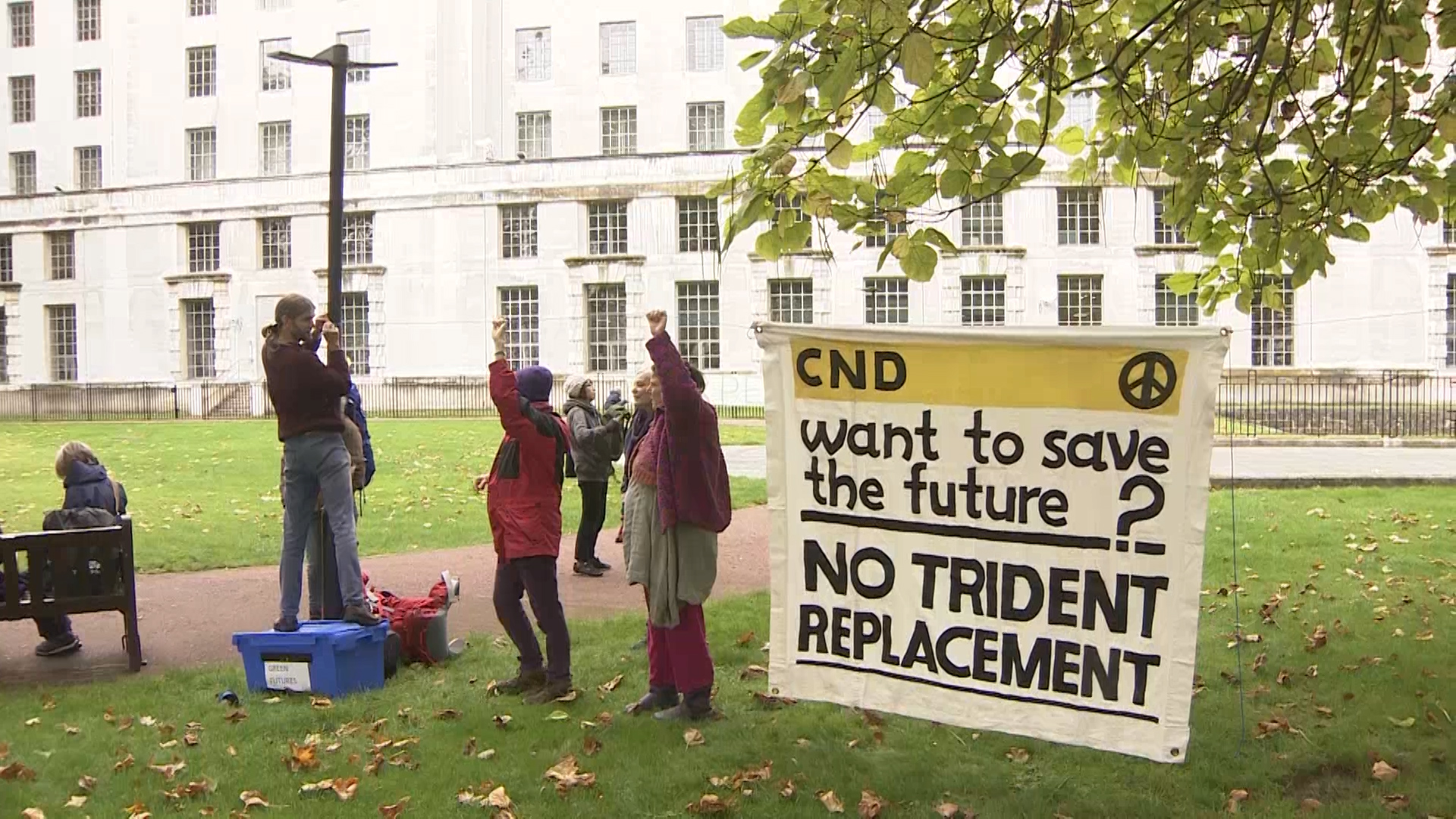 Extinction Rebellion protestors were calling fot the end of the Trident nuclear programme.