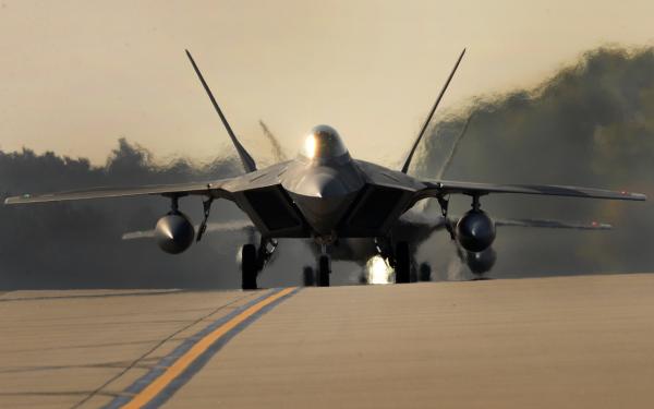 F-22s land at RAF Lakenheath (Picture: US Department of Defense).
