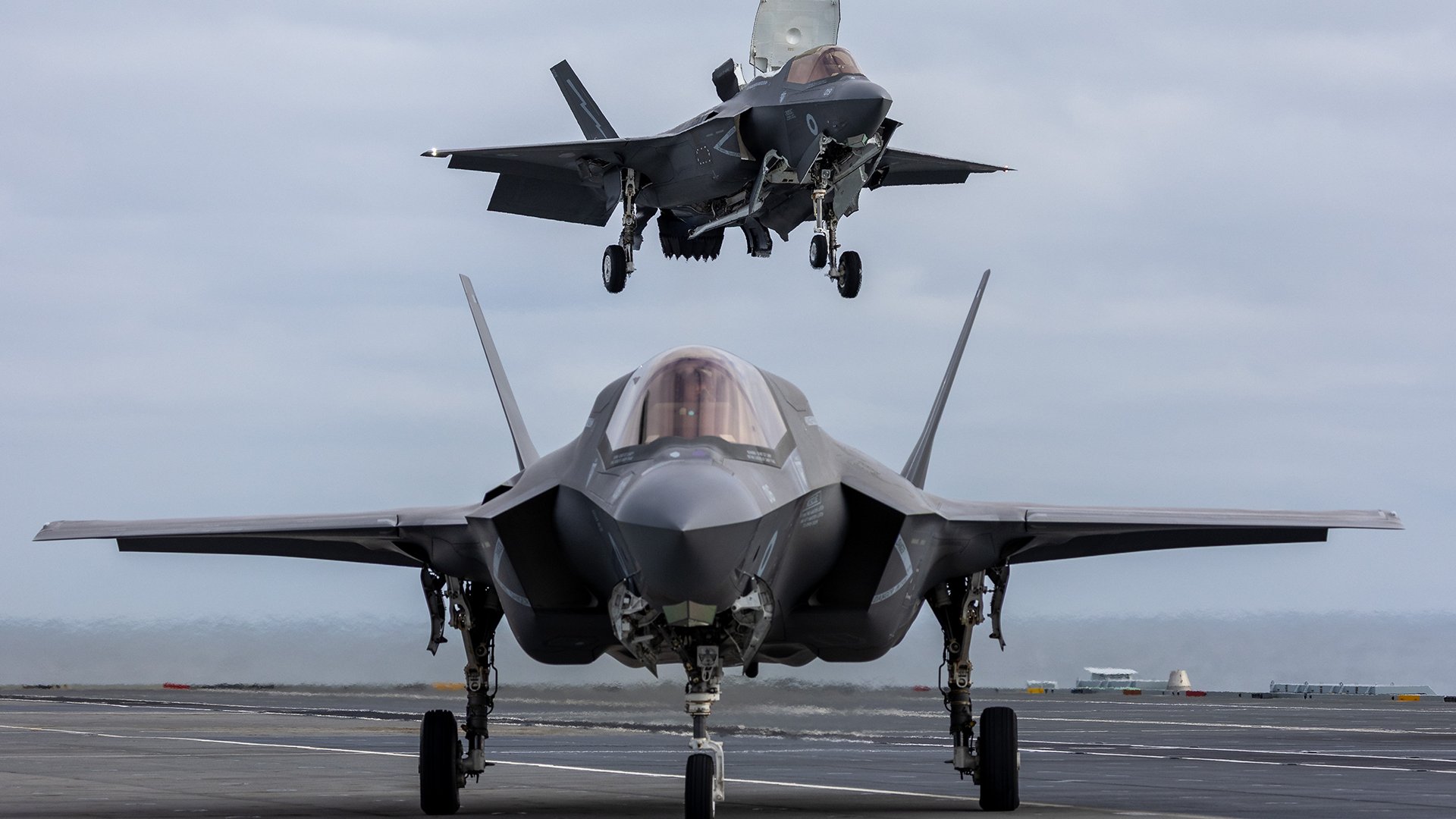 A couple of RAF F-35s land on HMS Prince of Wales