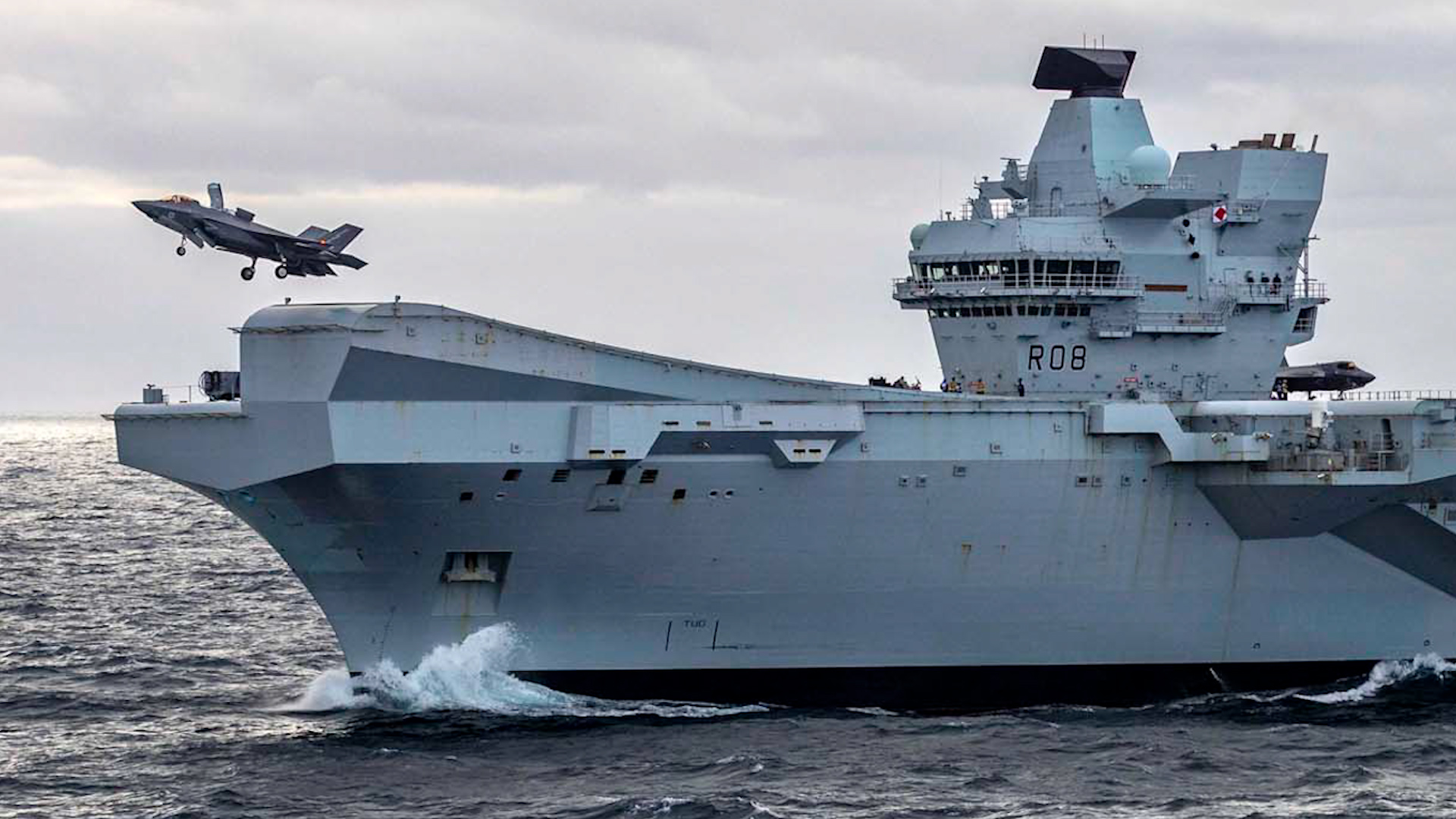 F-35B Lightning jet taking off from HMS Queen Elizabeth off the coast of Norway (Picture: Royal Navy).