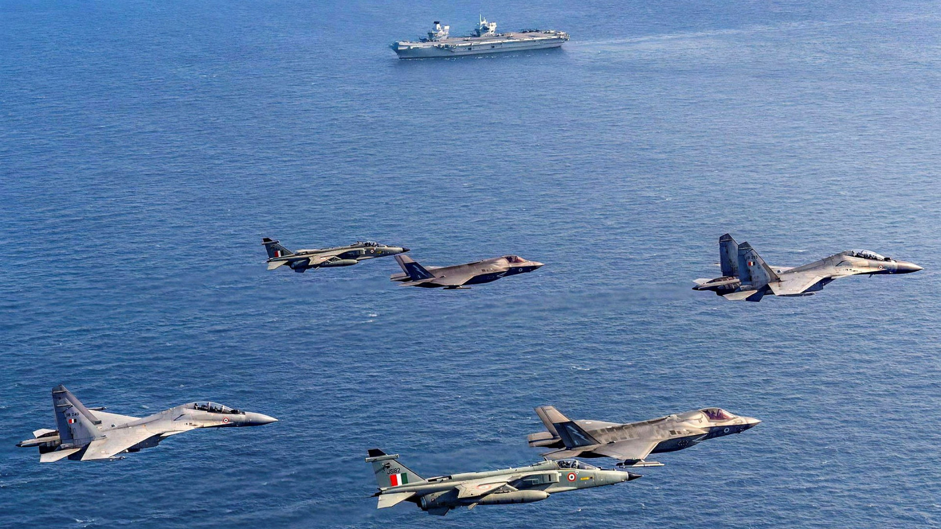 Indian Air Force (IAF) Sukhoi-30 MKIs and Jaguar aircraft exercised with UK's F-35B's under Operation Highmast