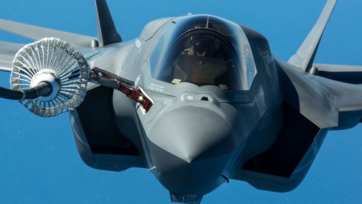 F-35B Lightning II jet being refueled in the air Royal Air Force RAF (Picture: Crown Copyright)