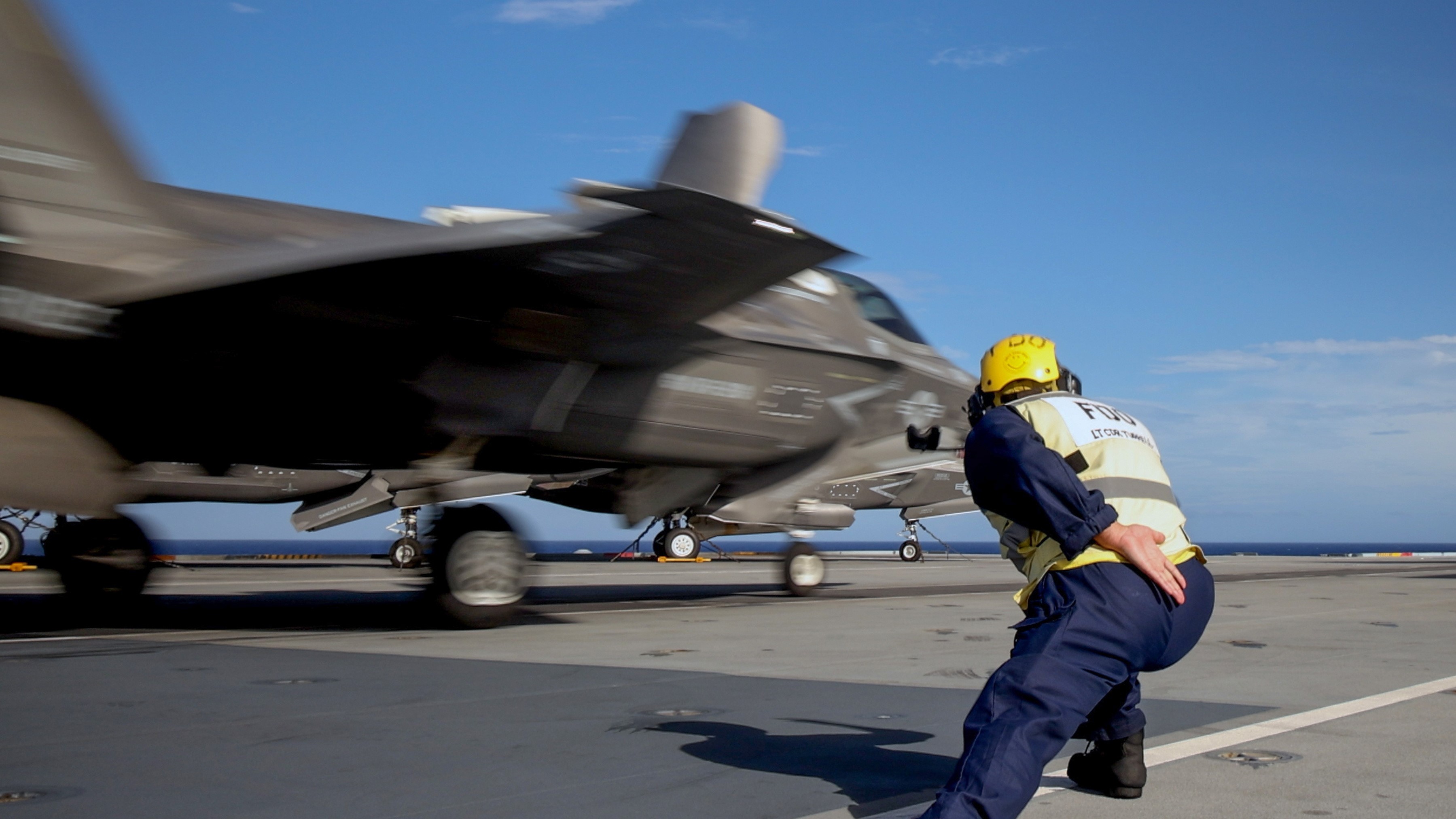 F-35B Lightning II jets 617 Squadron and from US Marine Corps VMFA 211 embarked on the Royal Navy flagship HMS Queen Elizabeth have been conducting sorties 20210820 Credit MOD Crown Copyright.jpg