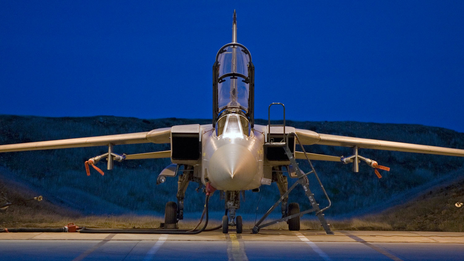 F3 Tornado of the Quick Reaction Alert Force based at Mount Pleasant Complex in the Falkland Islands Blue. Credit Defence Imagery