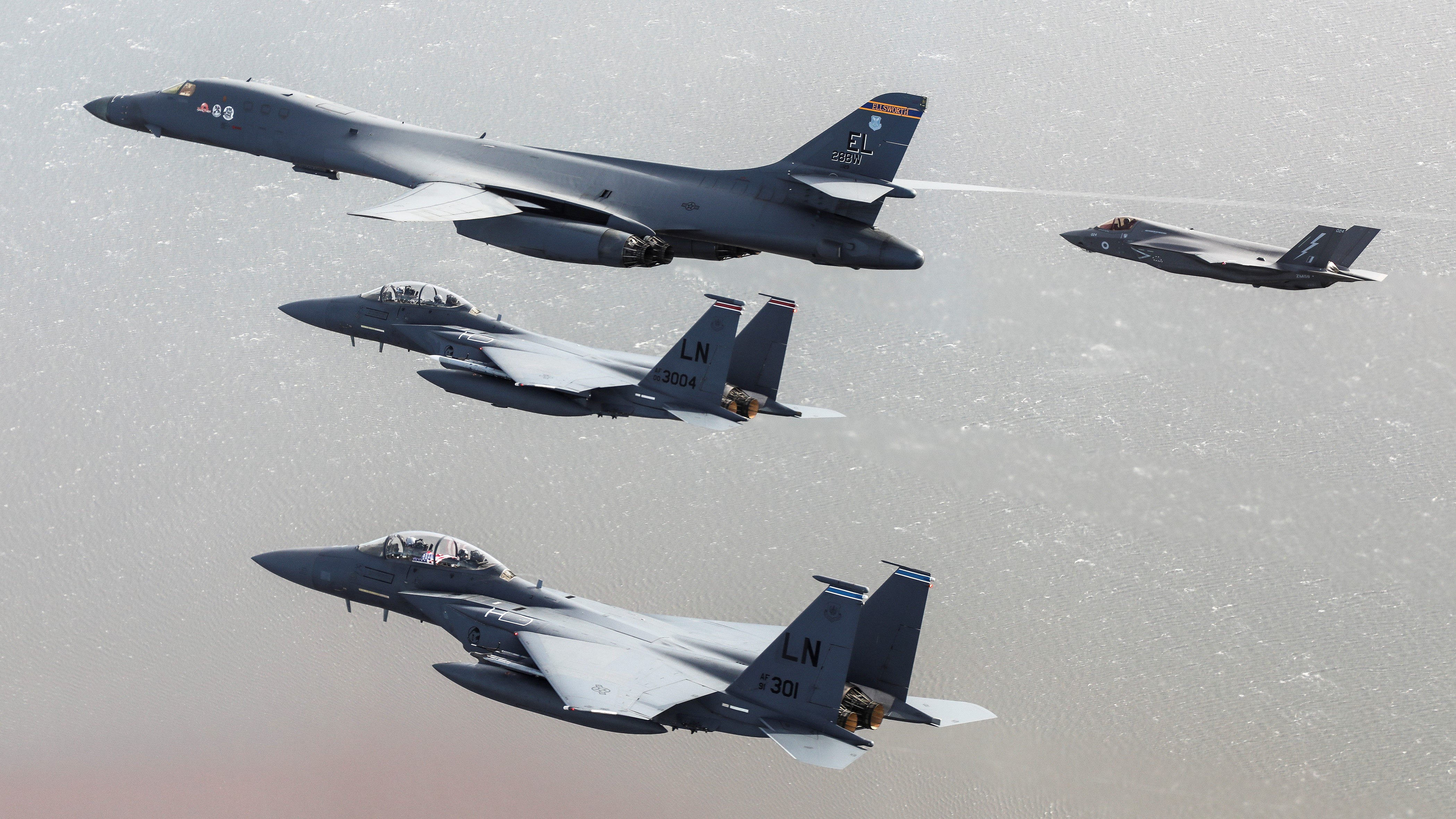 F35B lighting, US B1B lancer and F15 Eagle flypast for Eighth Air Force 80th Anniversary 01022022 CREDIT RAF MOD.jpg