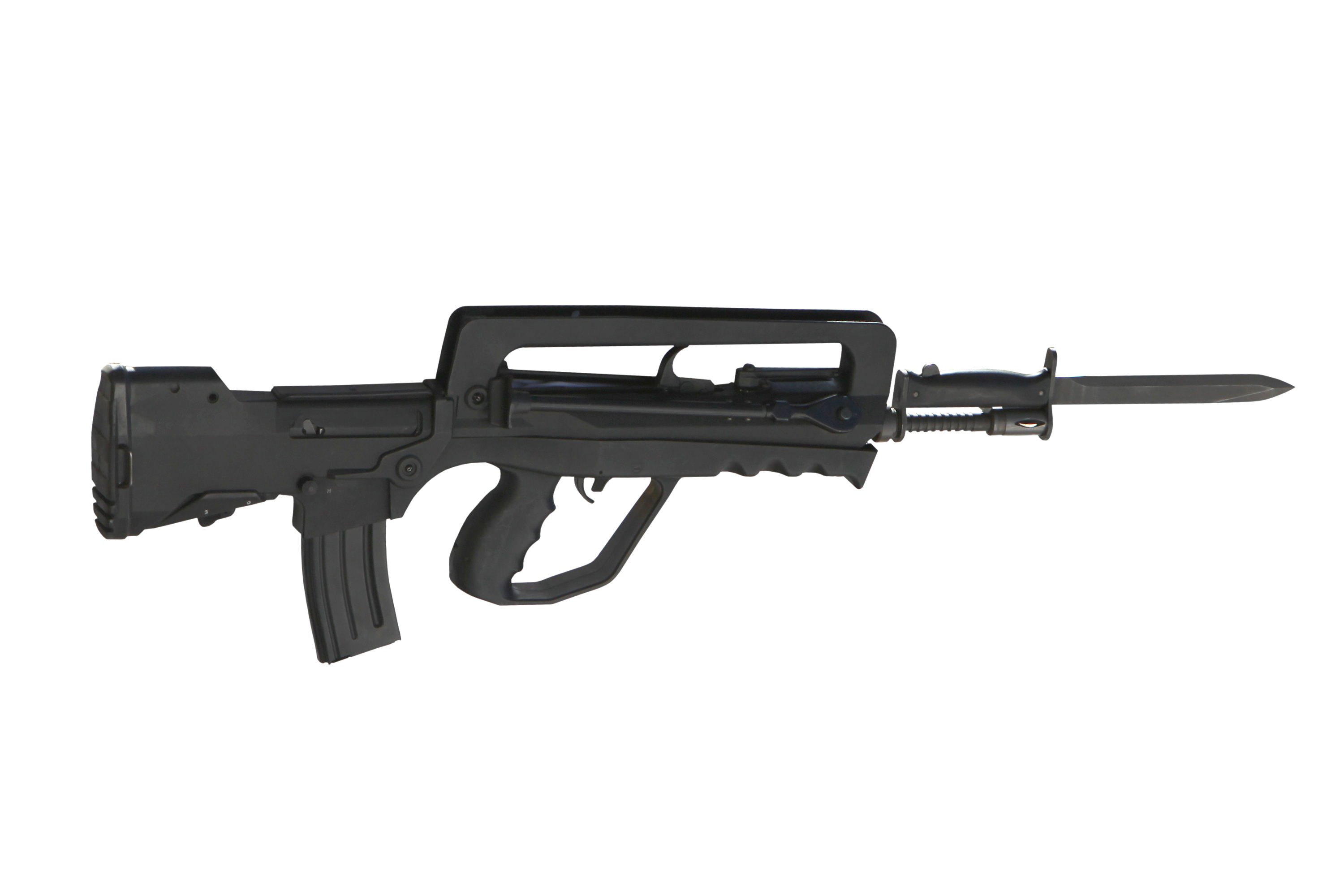 FAMAS G2 with bayonet. Credit: Rama, Wikimedia Commons, Cc-by-sa-2.0-fr, CC BY-SA 2.0 fr