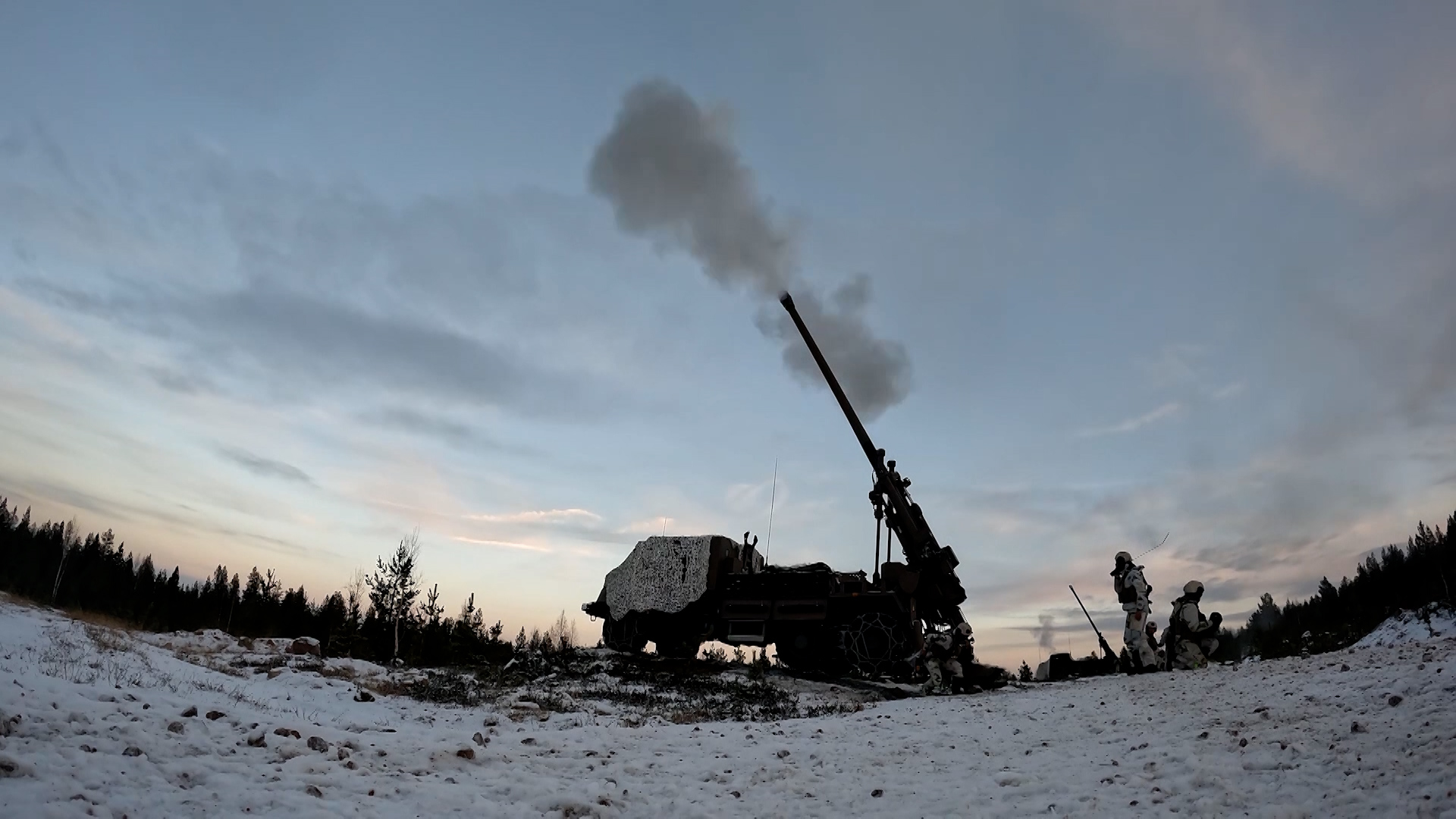 Howitzer firing