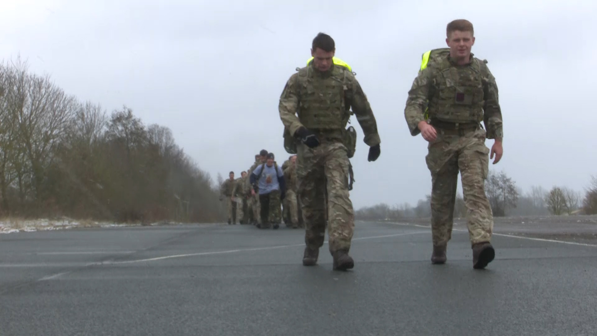Troops from Carver Barracks on fundraising march