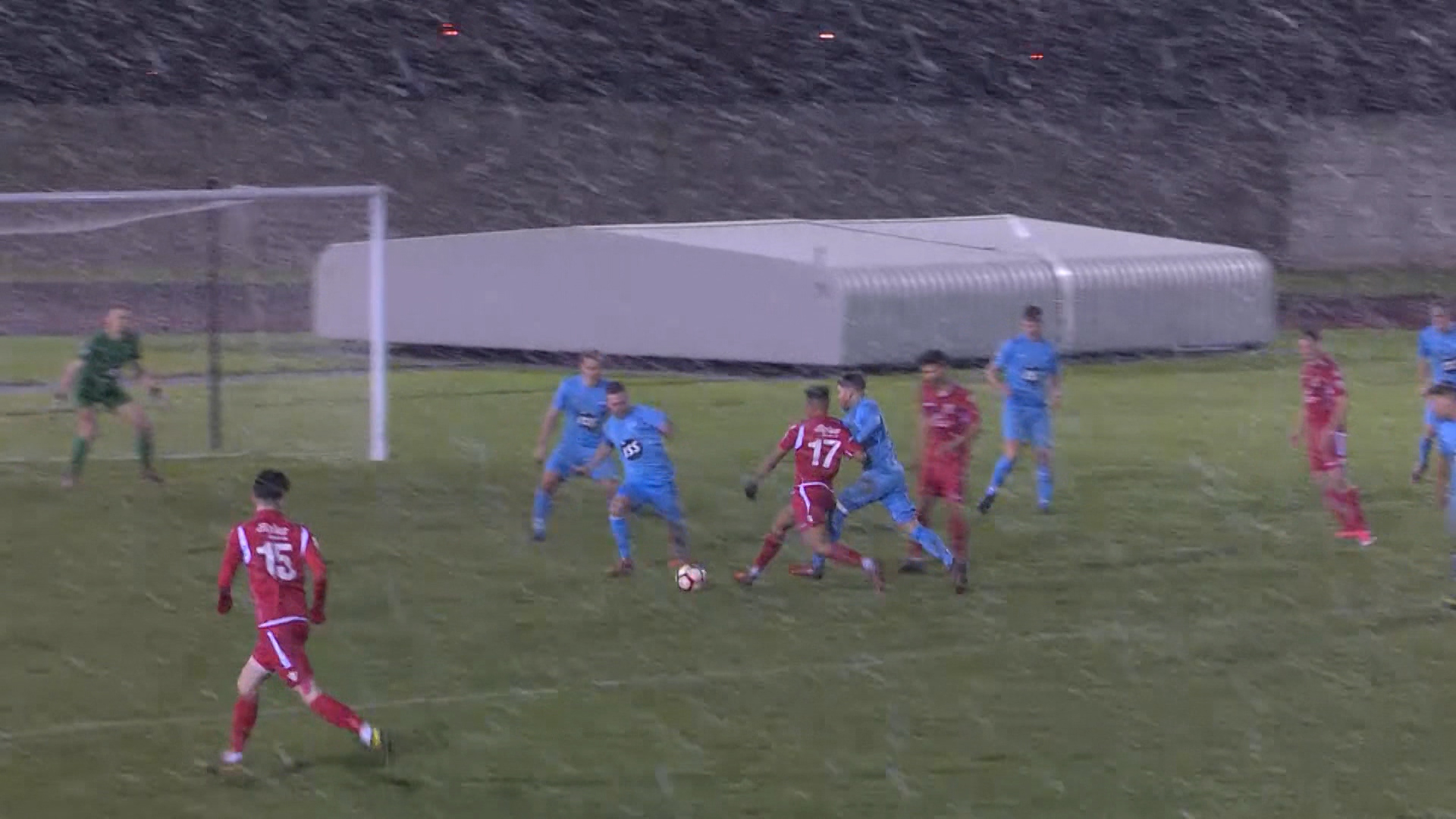 RAF football win vs Tamworth FC in the snow