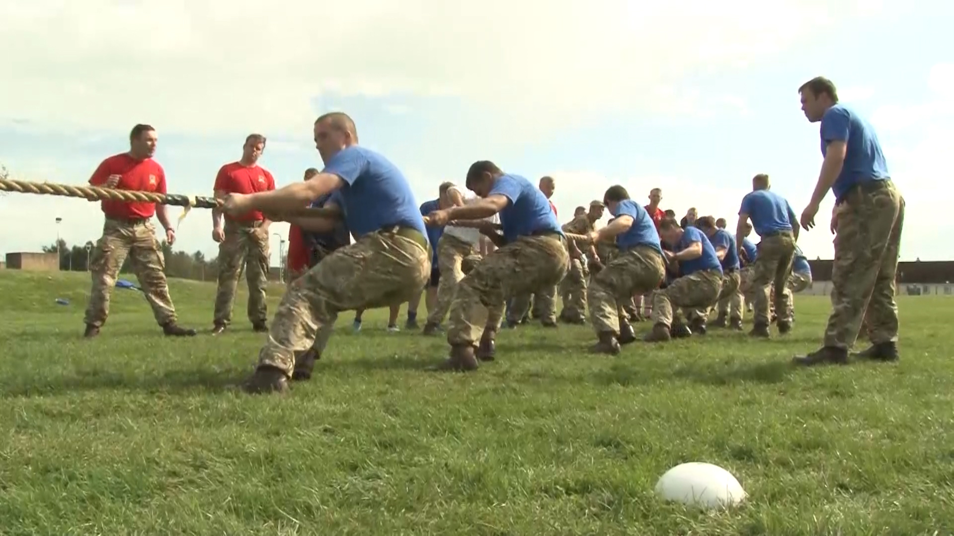 Royal Scots Dragoon Guards compete in a tug-of-war