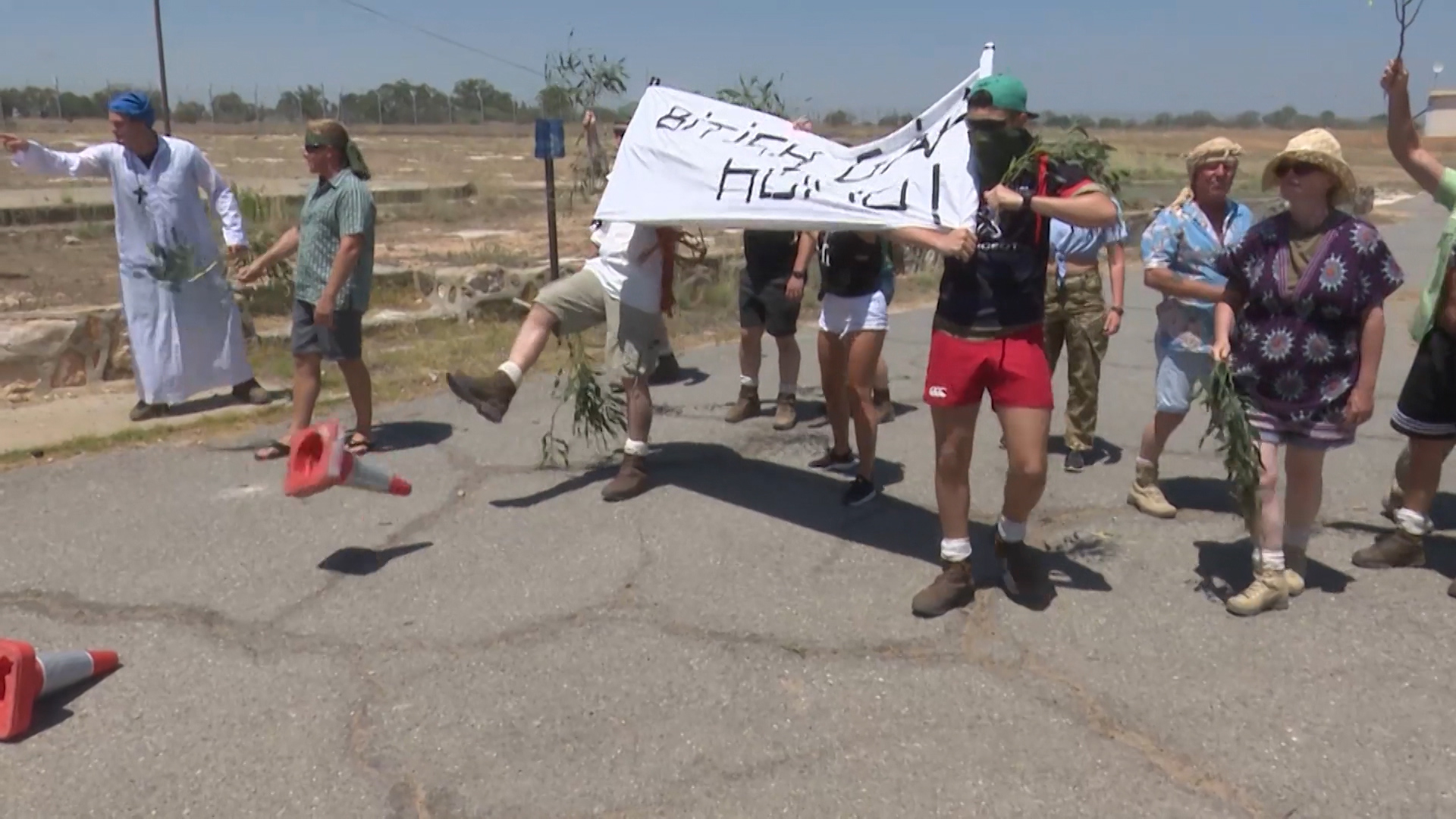 Fake demonstrators take on Royal Naval Reservists on exercise in Cyprus