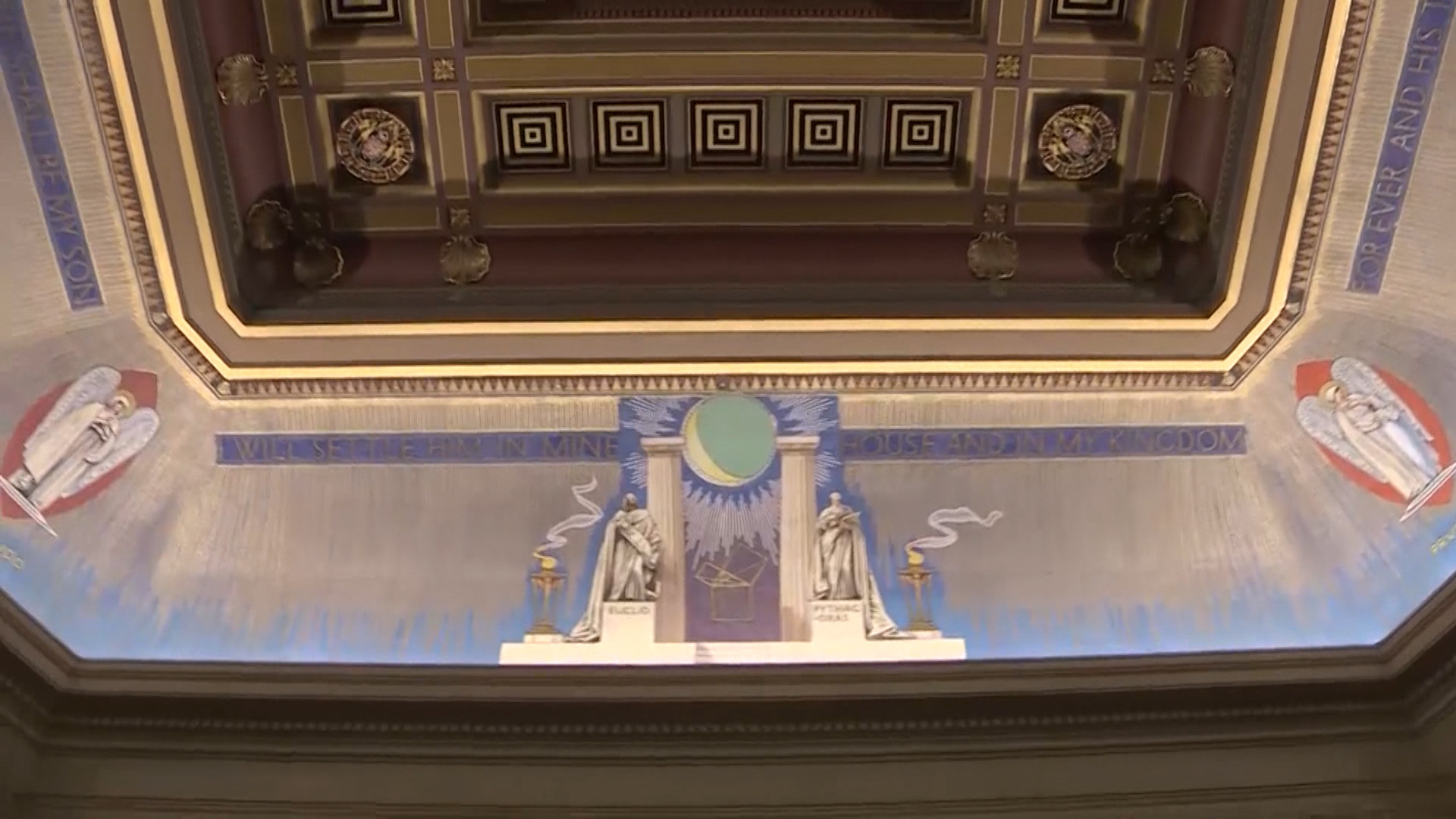 Symbols on ceiling of Freemasons lodge in Germany
